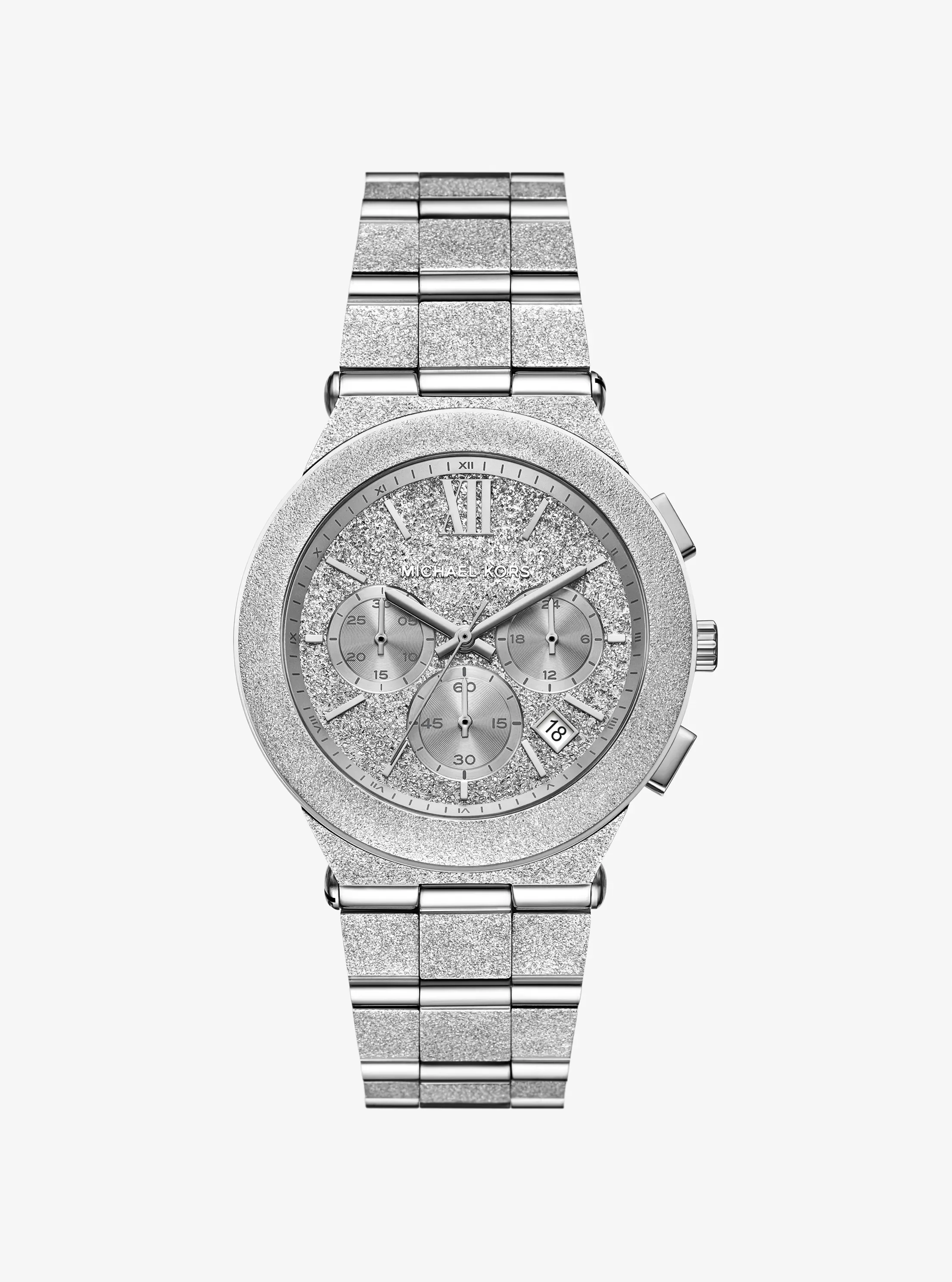 Часы Michael Kors Oversized Billie Frosted Silver-Tone Watch, цвет: Серебряный
