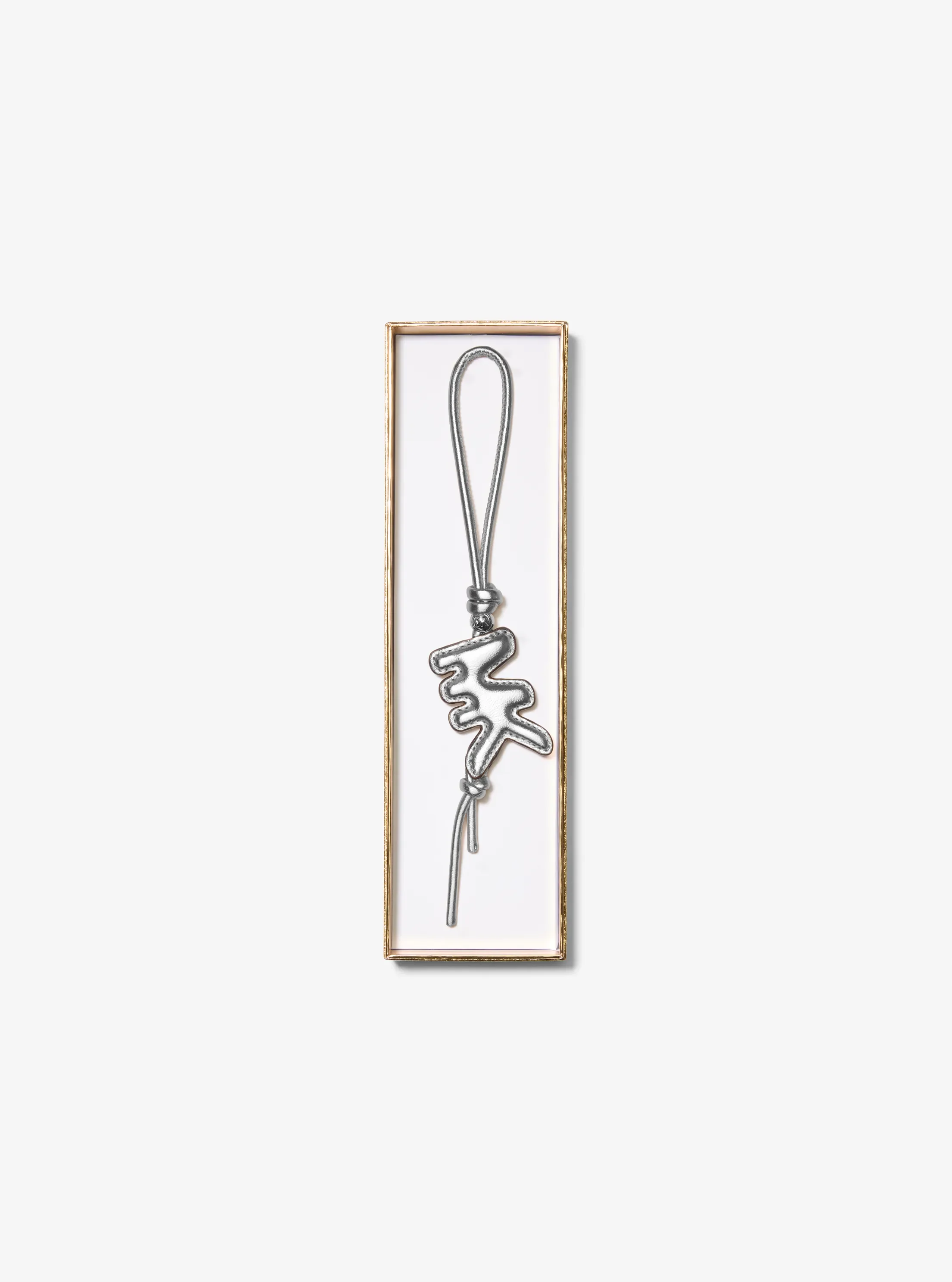 Брелоки Michael Kors Puffy Logo Metallic Leather Bag Charm — фото 2