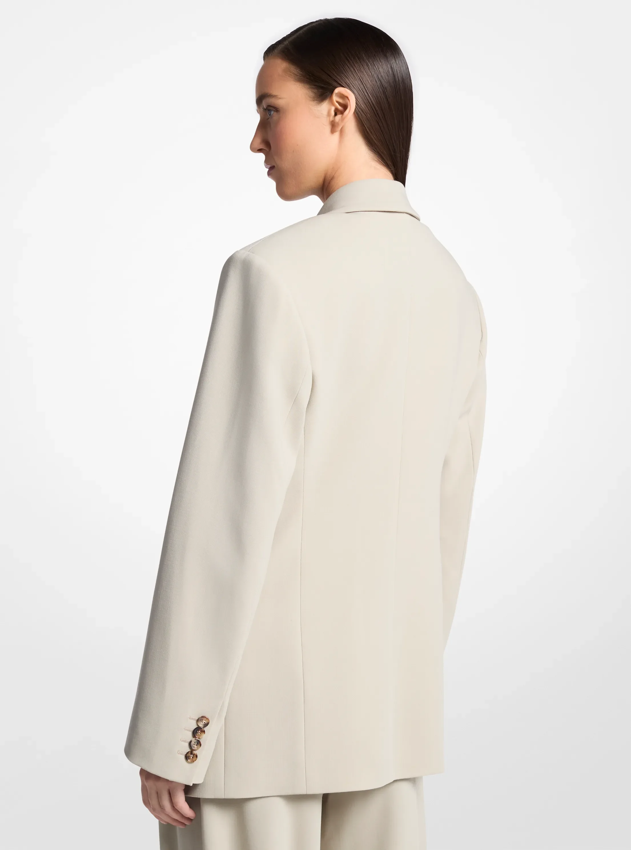 Женская куртка Michael Kors Tissue Wool Crepe Bathrobe, цвет: Миндальный — фото 2