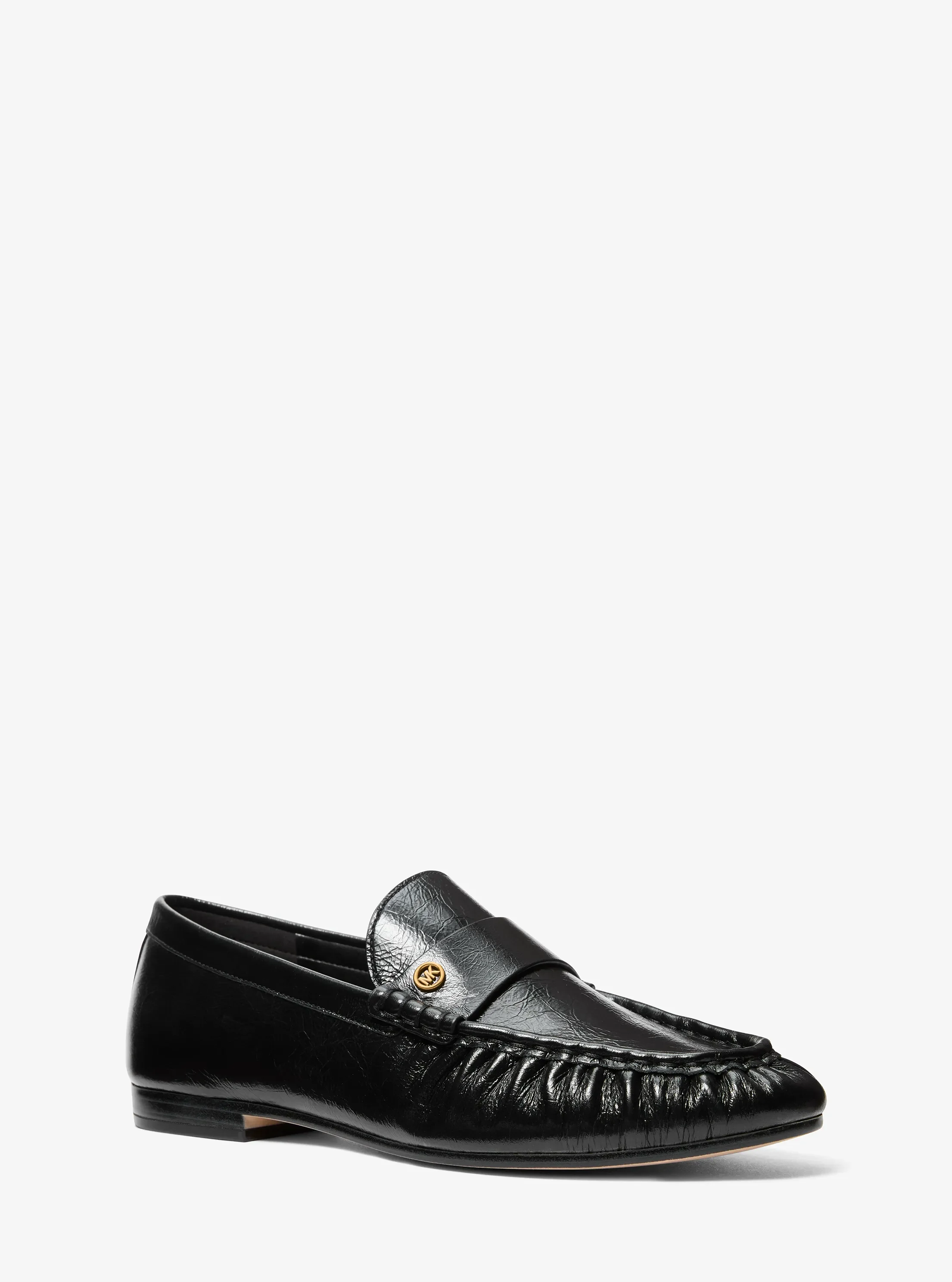 Женские туфли Michael Kors Jennings Crinkled Leather Loafer, цвет: Чёрный