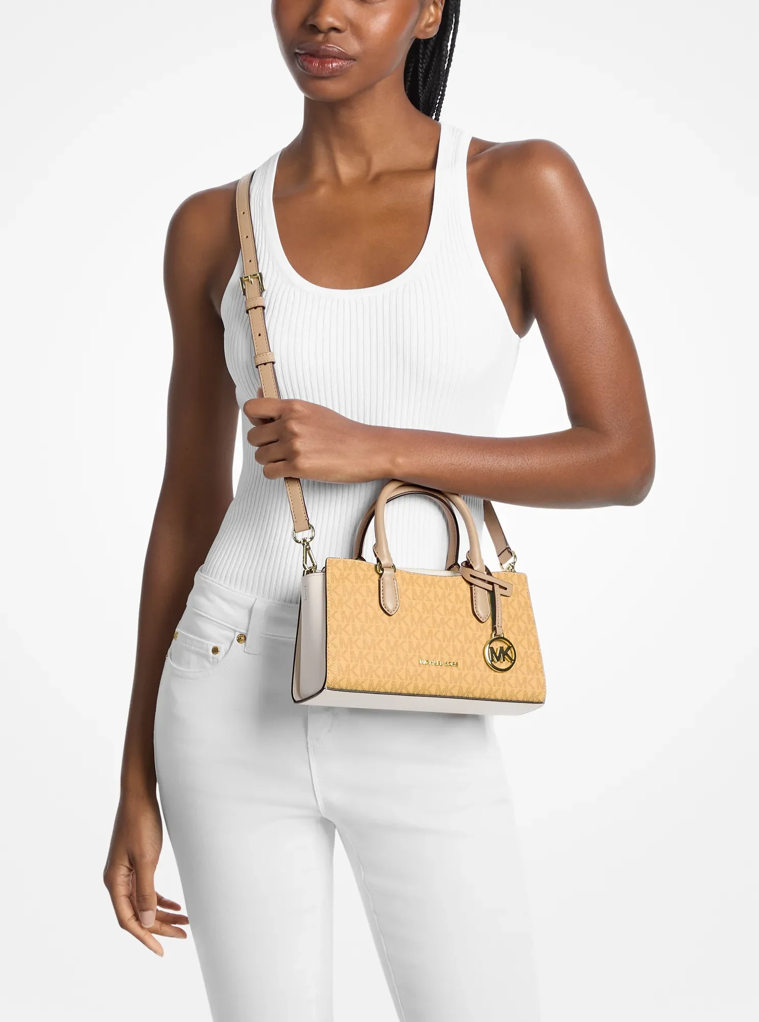 Сумки Michael Kors Arden Small Color-Block Signature Logo Messenger — фото 4