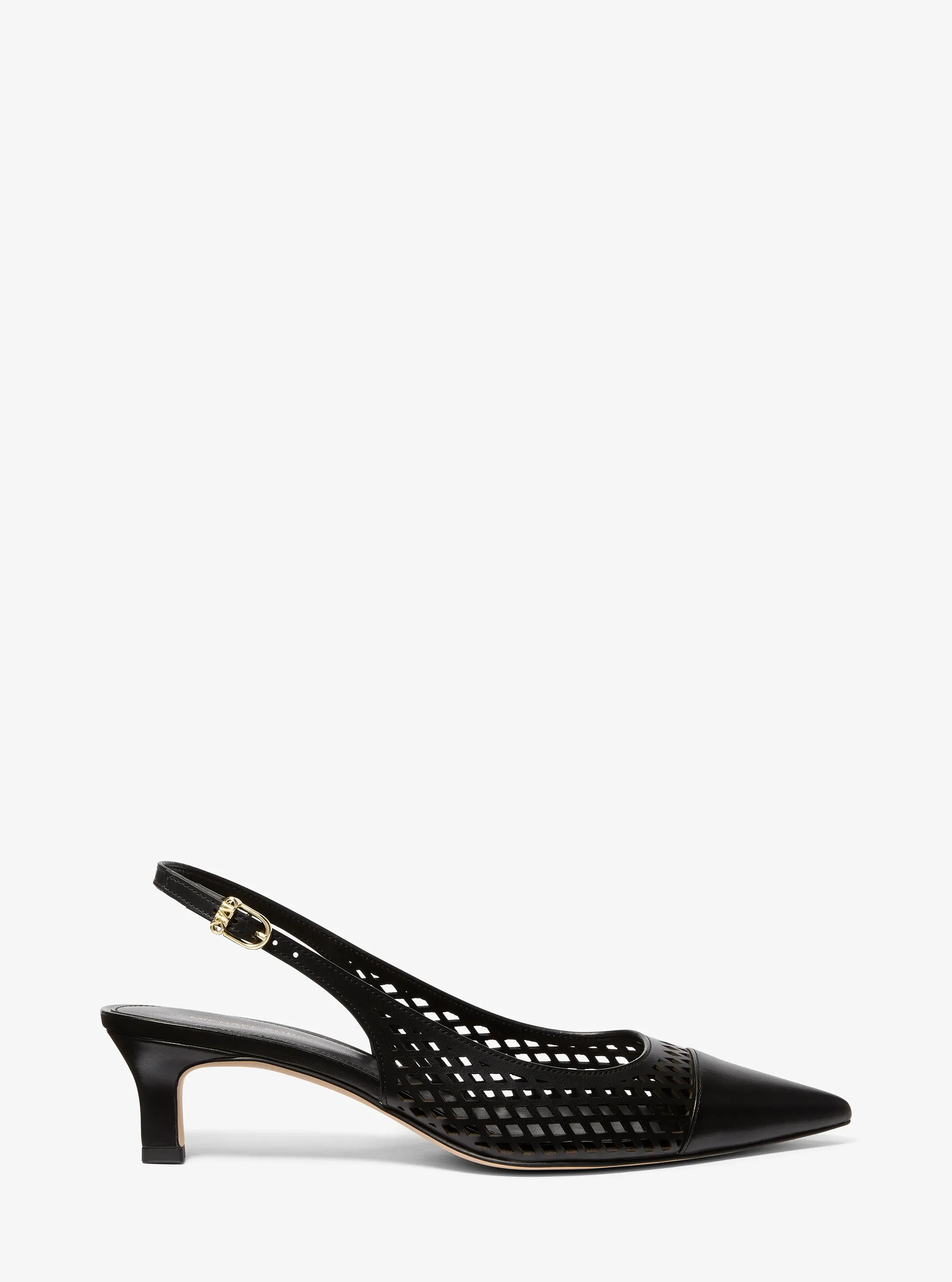 Женские туфли Michael Kors Amara Laser-Cut Leather Slingback Pump, цвет: Чёрный — фото 2