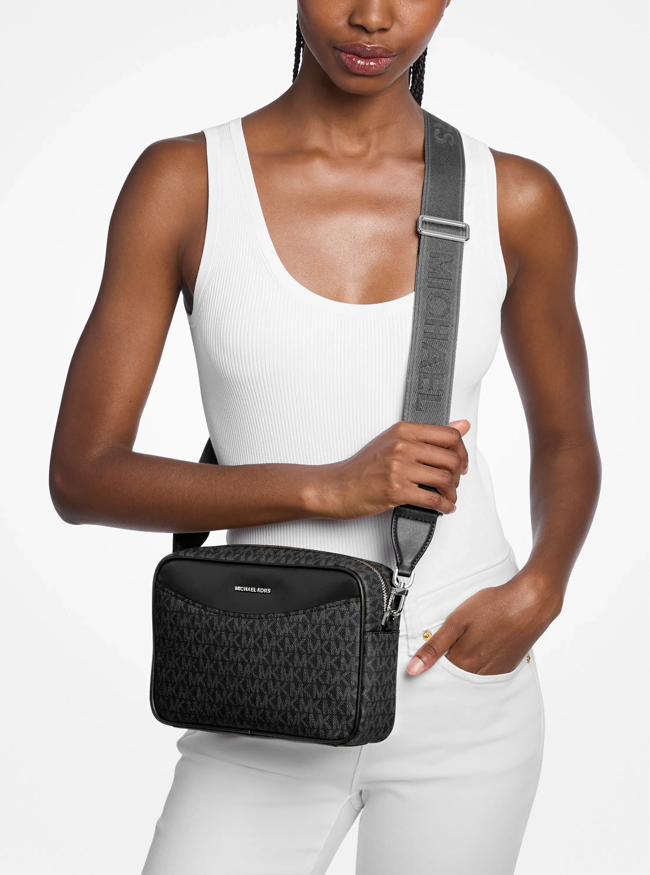 Michael Kors Bev Large Signature Logo Crossbody Bag — фото 4