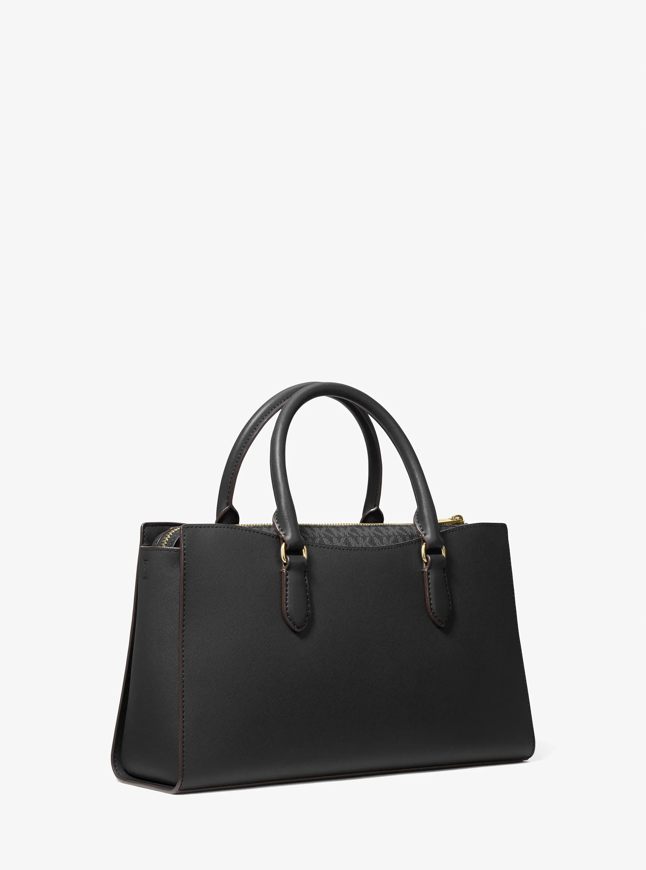 Женская сумка Michael Kors Arden Medium Top-Zip Satchel, цвет: Чёрный — фото 3