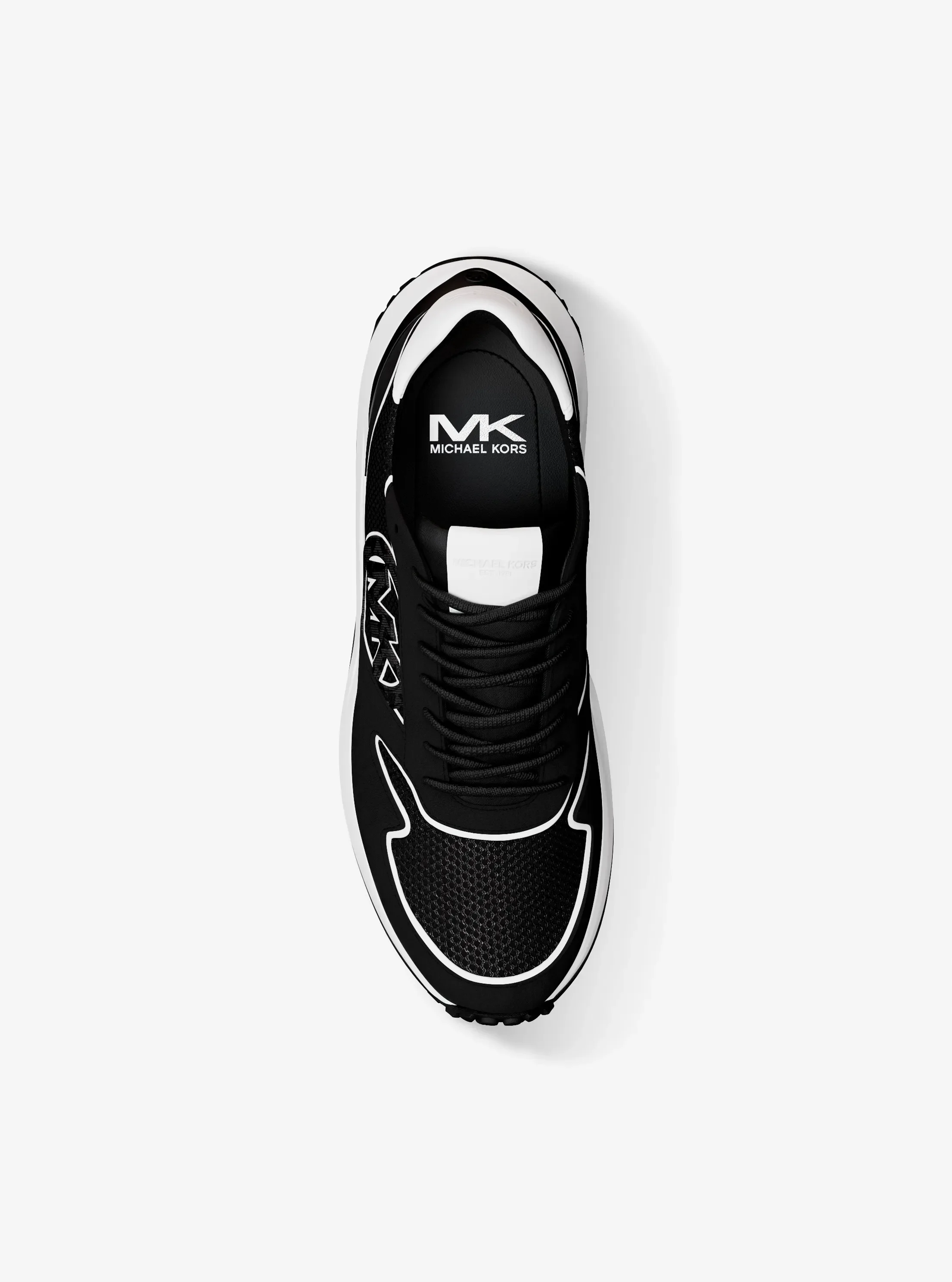 Кроссовки Michael Kors Dax Mixed-Media Trainer, цвет: Чёрный — фото 5