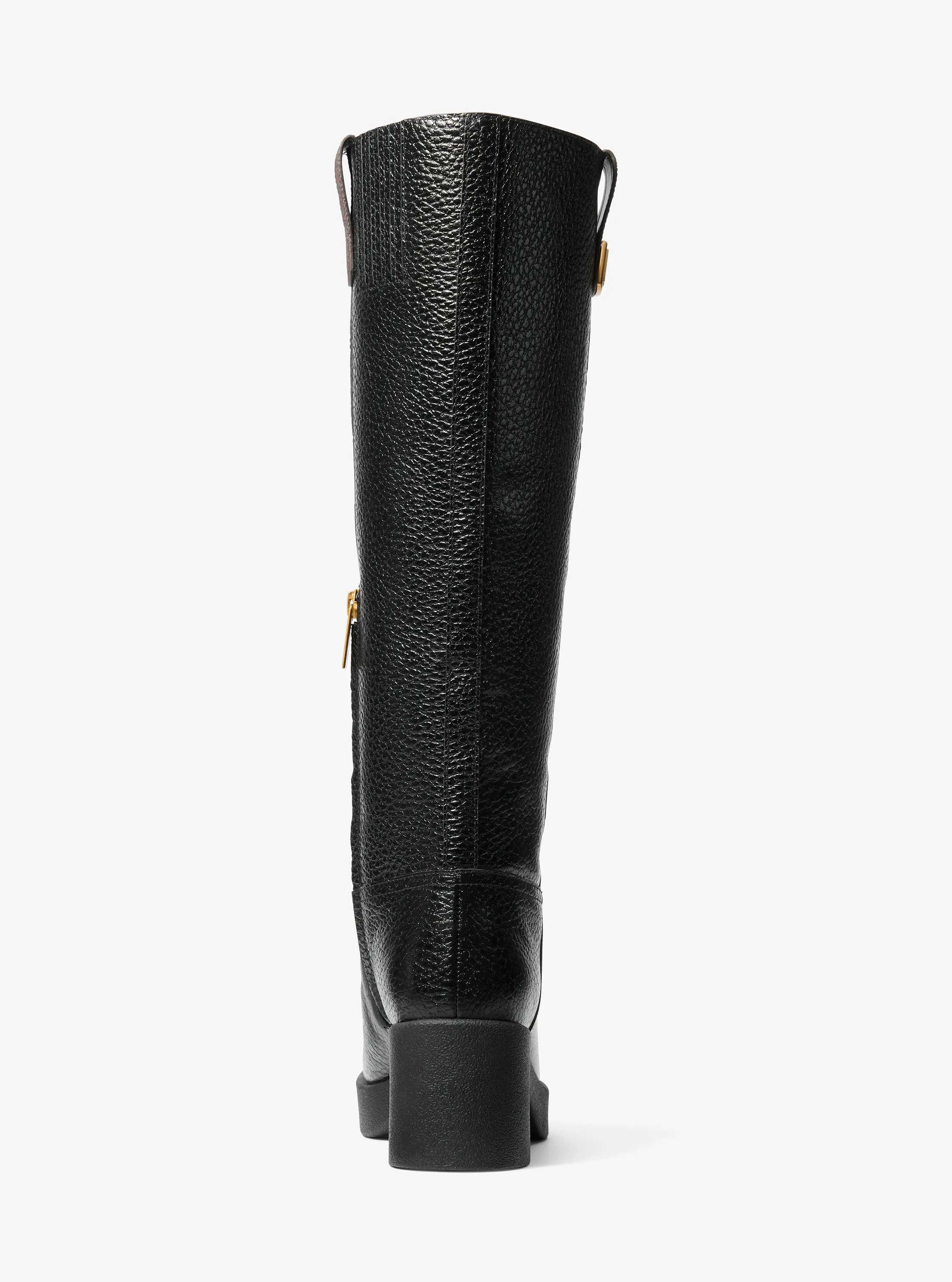 Женские ботинки Michael Kors Bryant Leather Platform Boot, цвет: Чёрный — фото 4