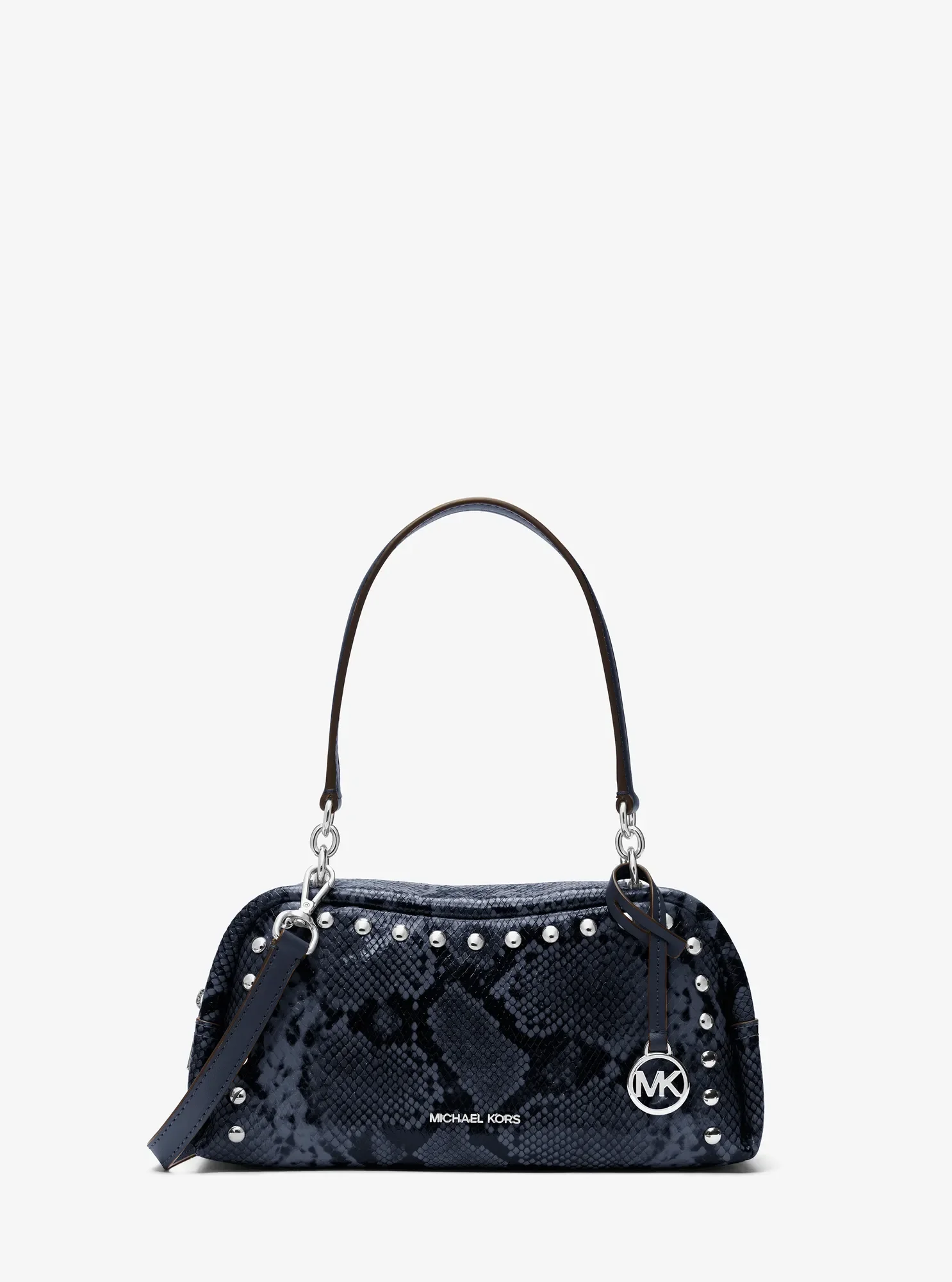Michael Kors Cecily Small Studded Snake Embossed Shoulder Bag