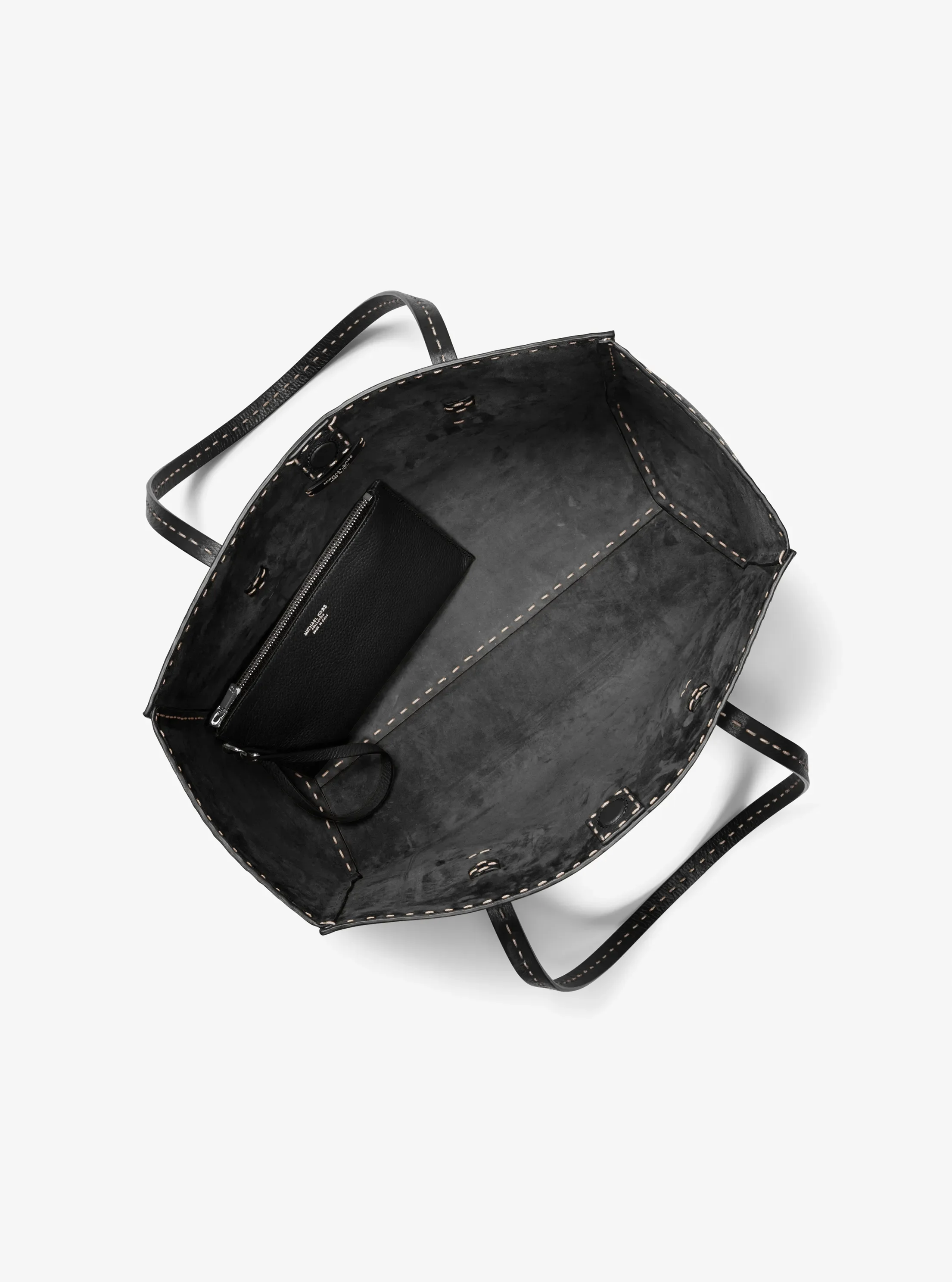 Женская сумка Michael Kors Sharon Hand-Stitched Pebbled Leather, цвет: Чёрный — фото 2