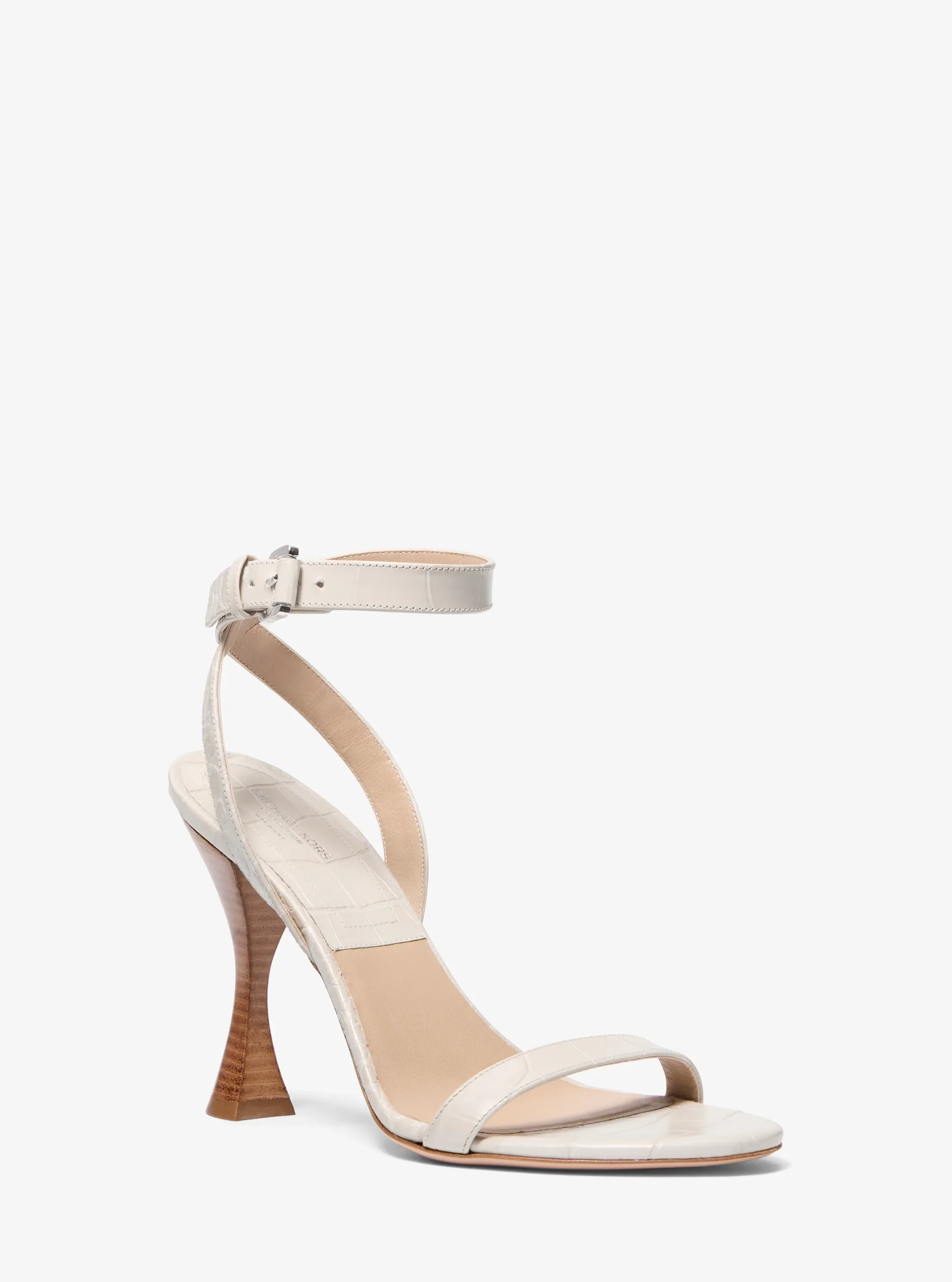Сандалии Michael Kors Bianca Crocodile Embossed Leather Sandal, цвет: Устричный