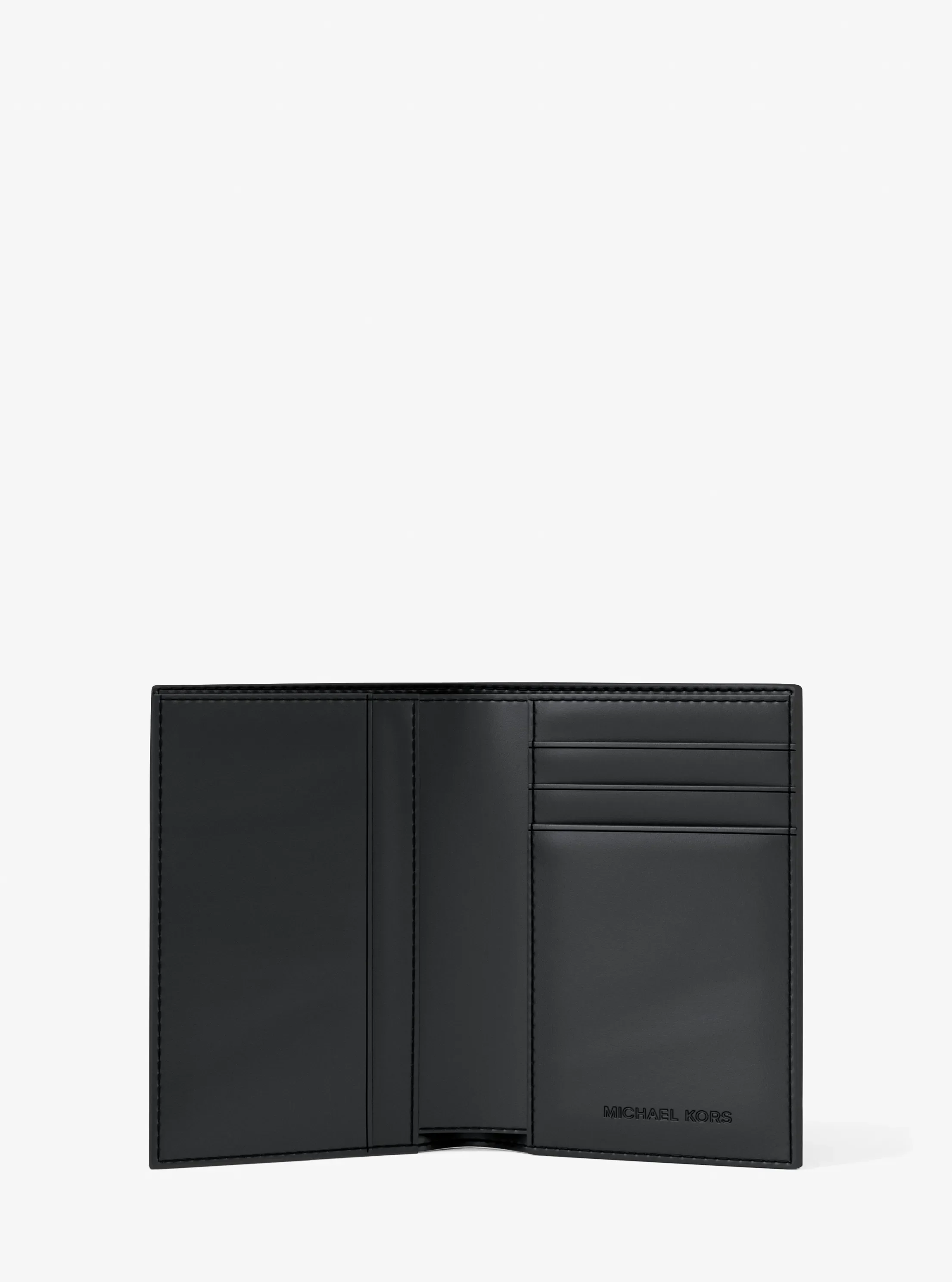 Мужской кошелёк Michael Kors Hudson Signature Logo Folio Card Case, цвет: Чёрный — фото 2