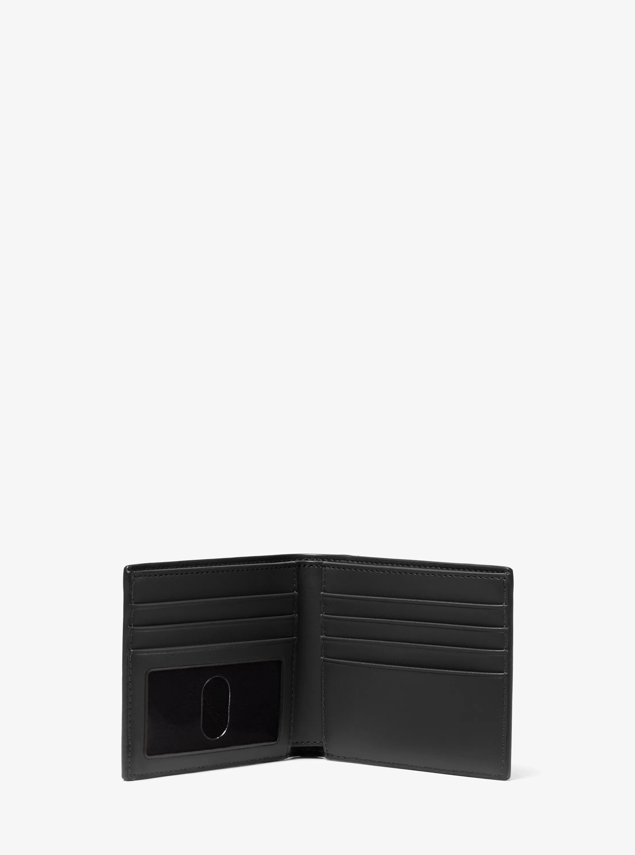 Кошелёк Michael Kors Hudson Pebbled Leather Billfold Wallet, цвет: Чёрный — фото 2
