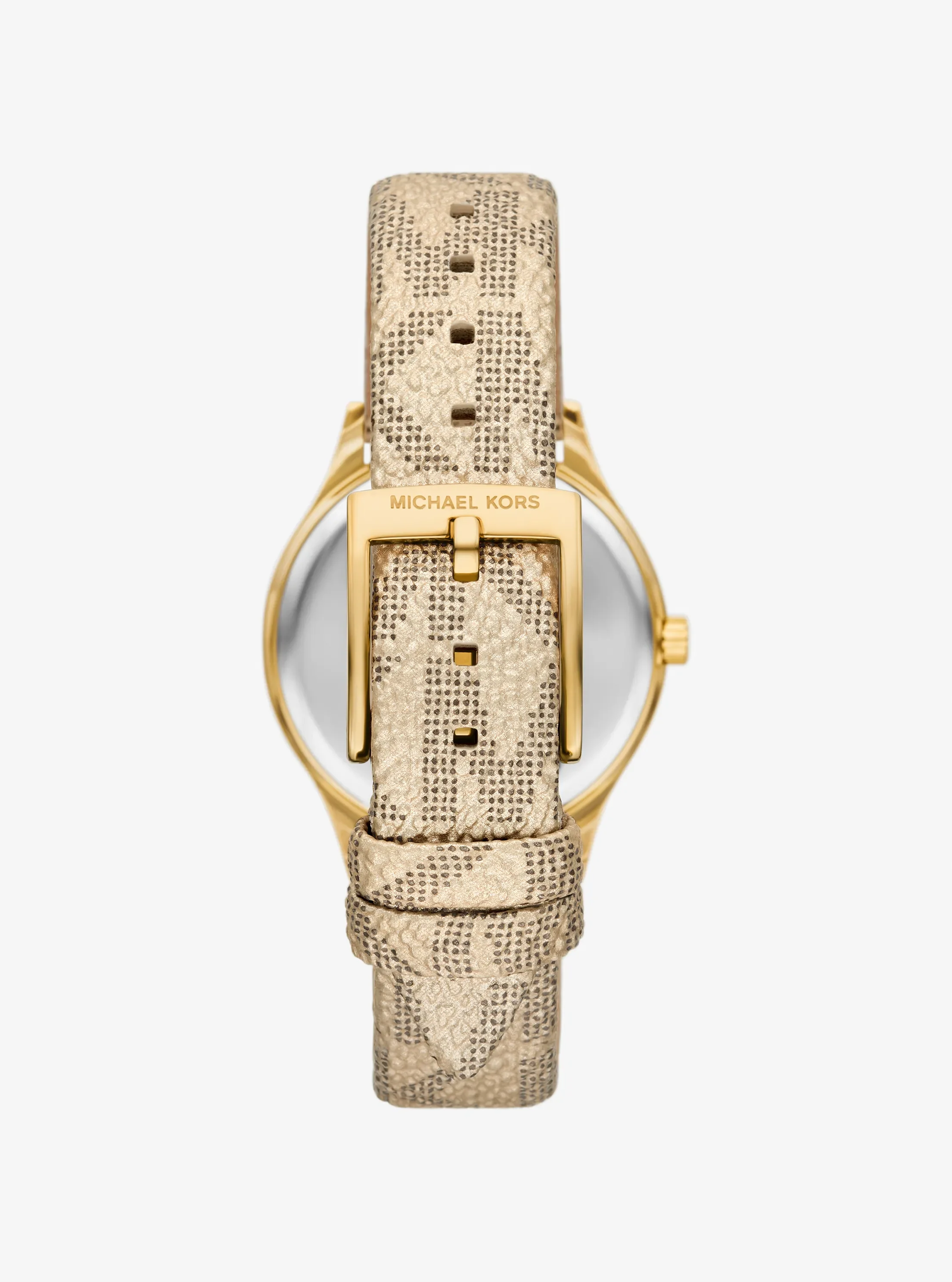 Часы Michael Kors Mini Aspyn Gold-Tone and Metallic Signature Logo, цвет: Золотой — фото 3
