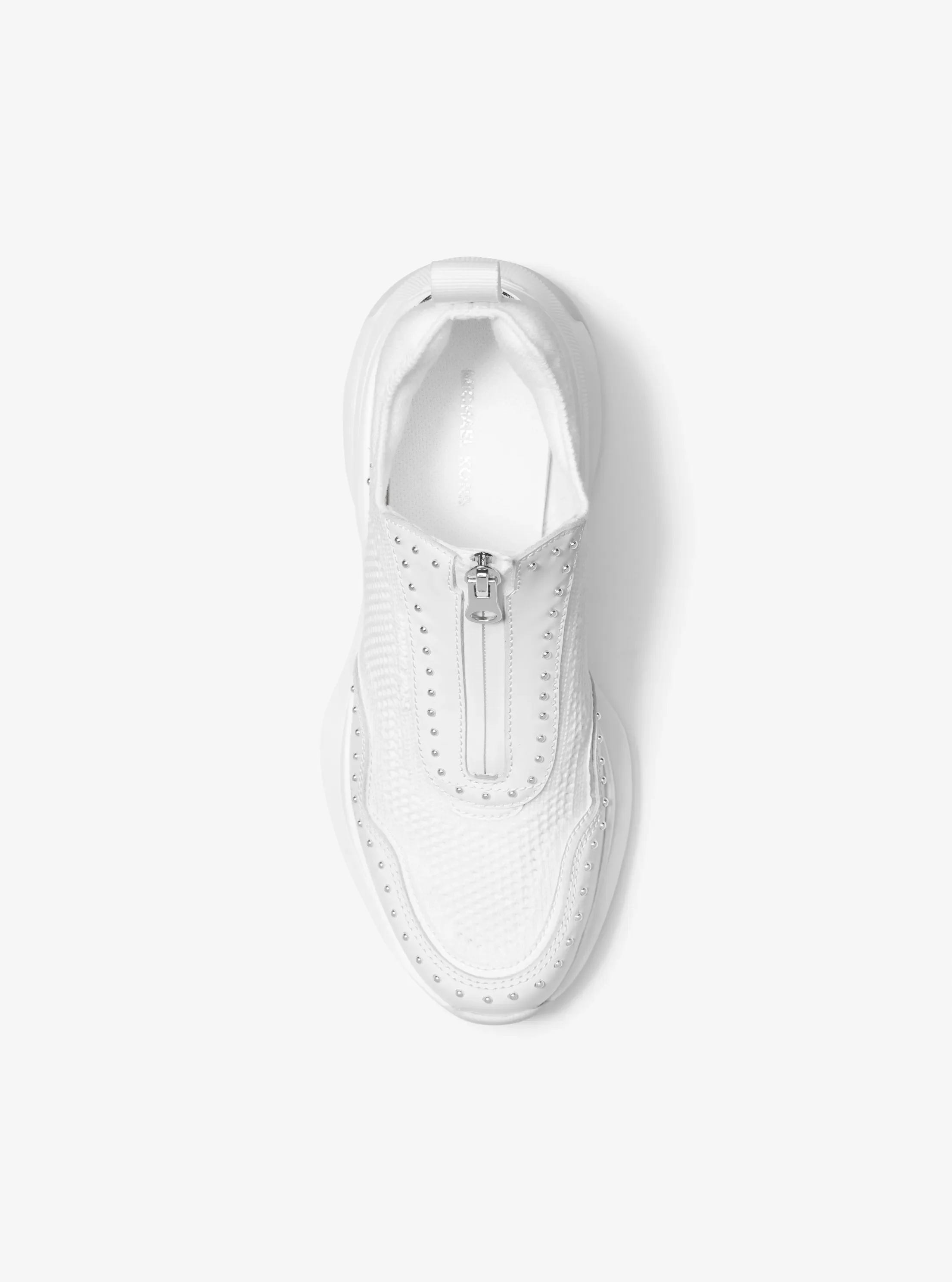 Кроссовки Michael Kors Zuma Studded Mixed-Media Trainer — фото 3