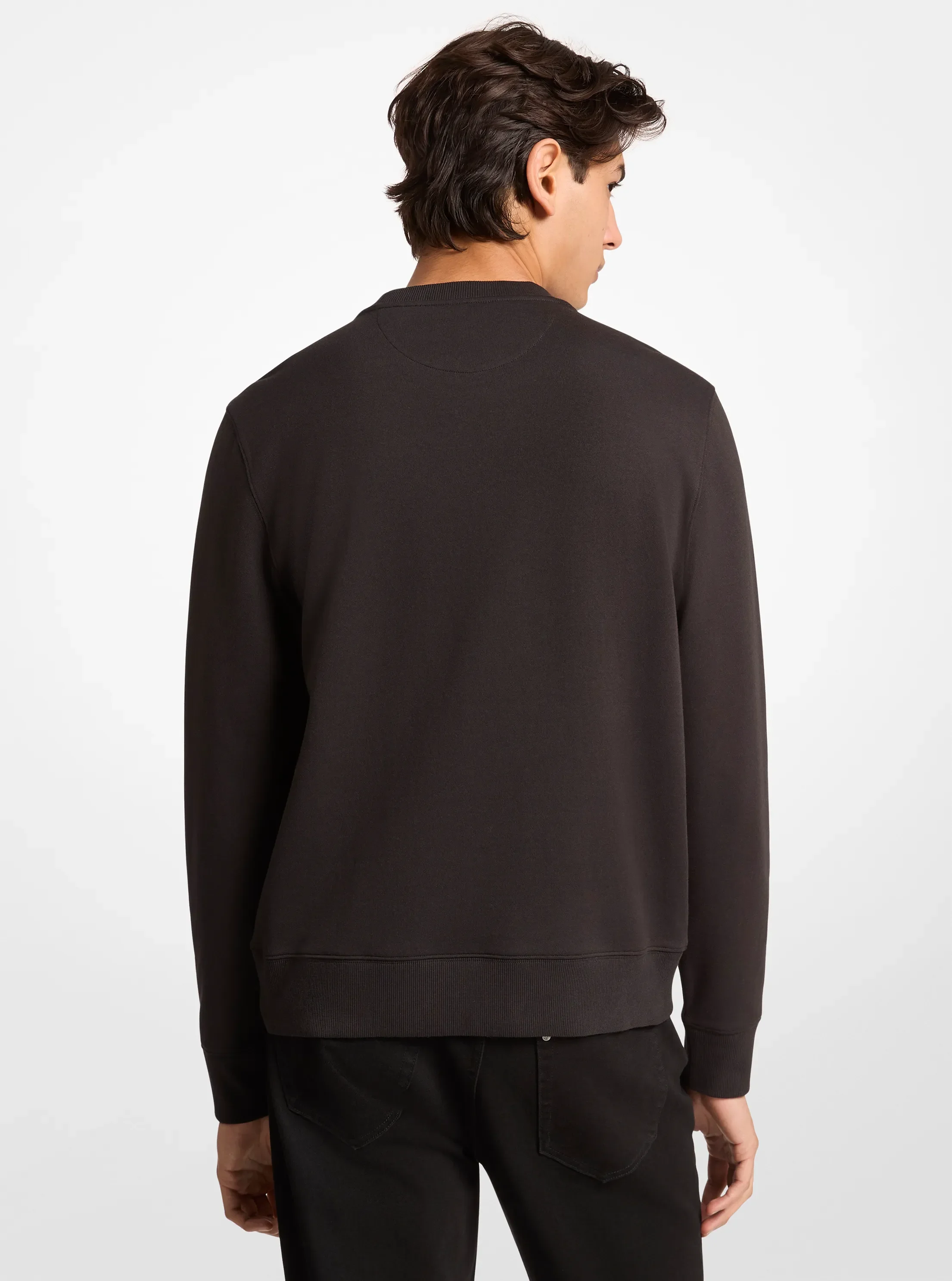 Свитер Michael Kors Logo Cotton Blend Crewneck, цвет: Чёрный — фото 2