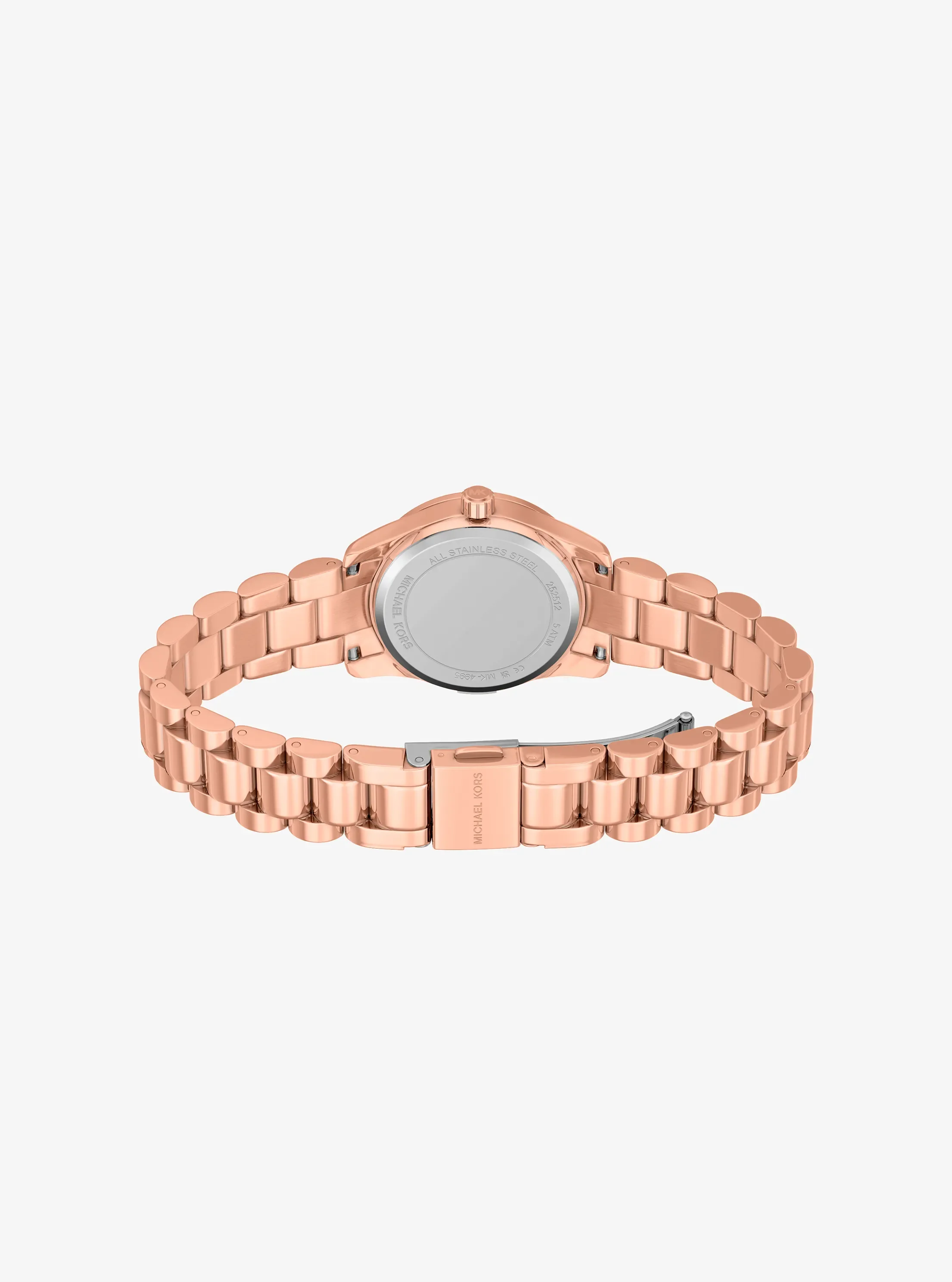 Женские часы Michael Kors Petite Lexington Pavé Rose Gold-Tone Watch and Heart Bracelet Gift Set, цвет: Розовое золото — фото 4