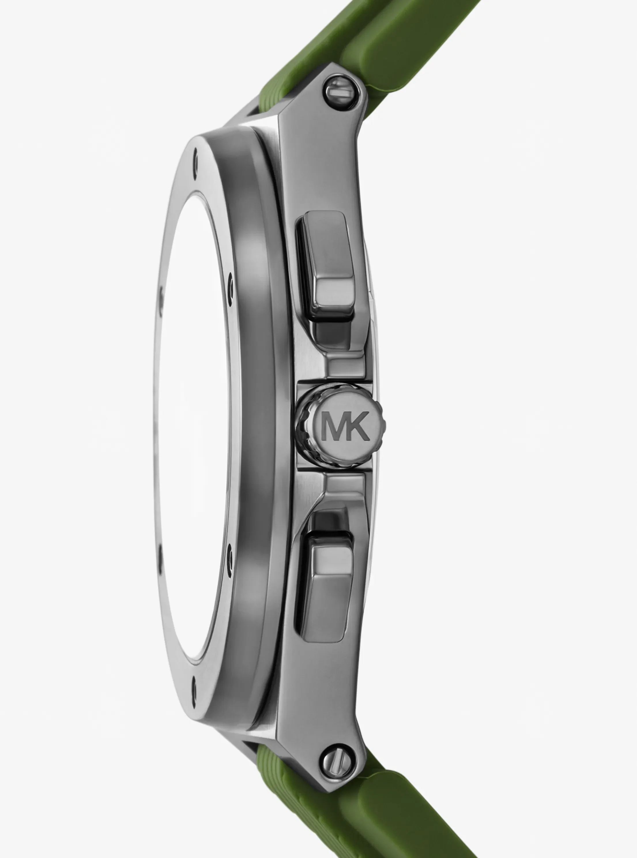 Часы Michael Kors Oversized Lennox Gunmetal-Tone and Silicone Watch, цвет: Графитовый металлик — фото 2