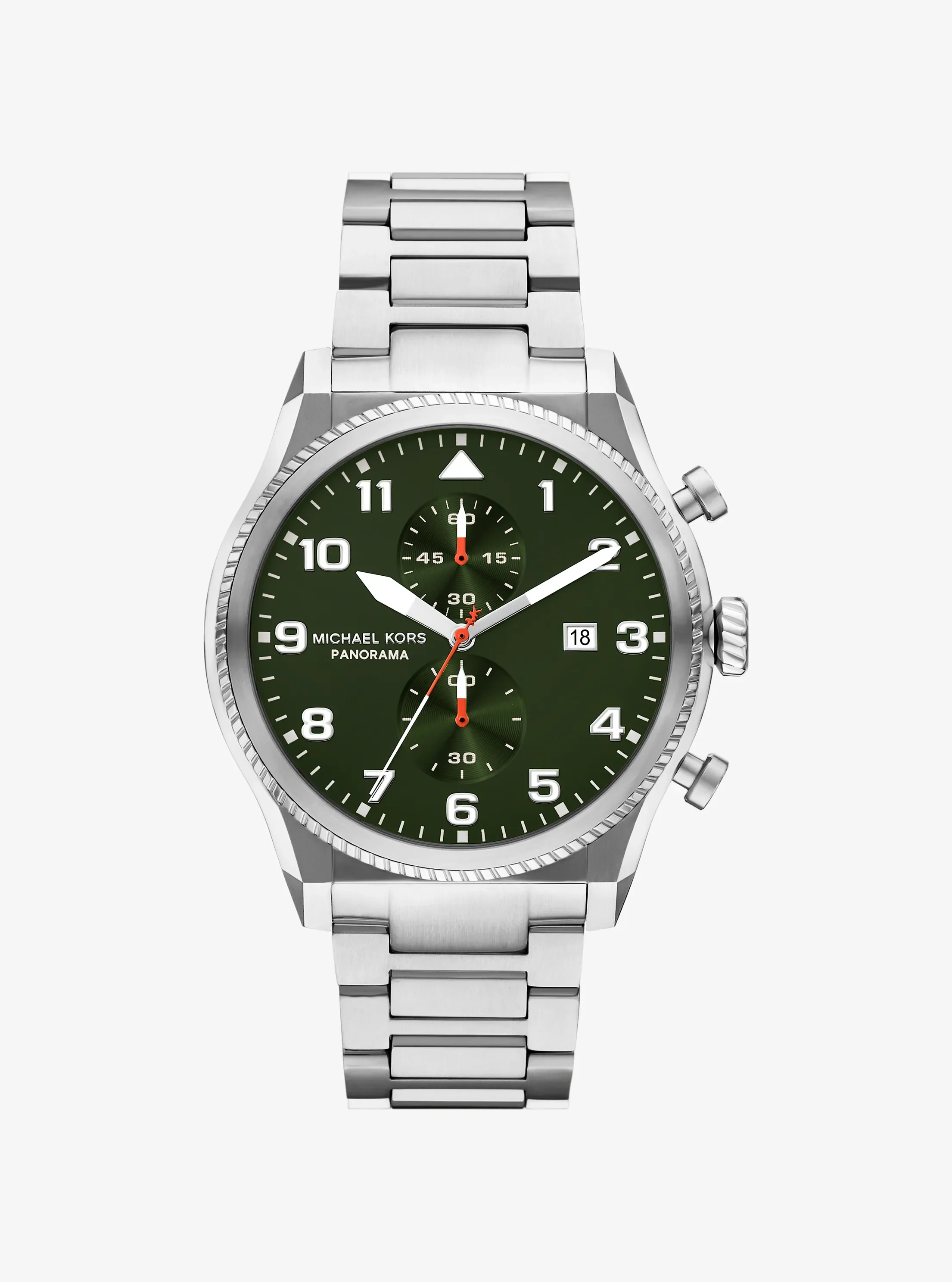 Мужские часы Michael Kors Oversized Panorama Silver-Tone Watch