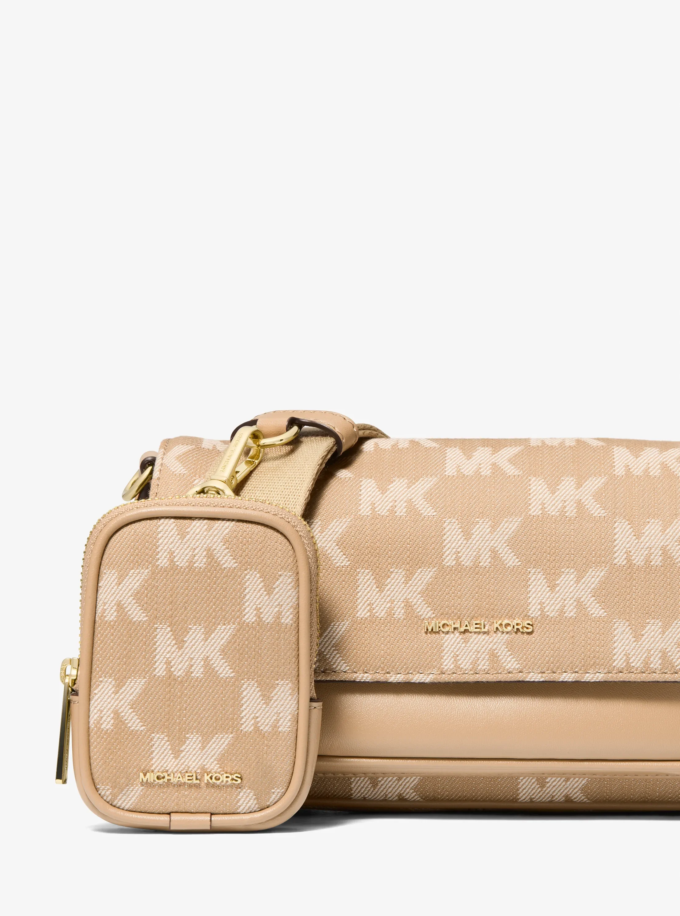 Michael Kors Jet Set Travel Small Logo Jacquard Denim Crossbody Bag With Pouch — фото 4