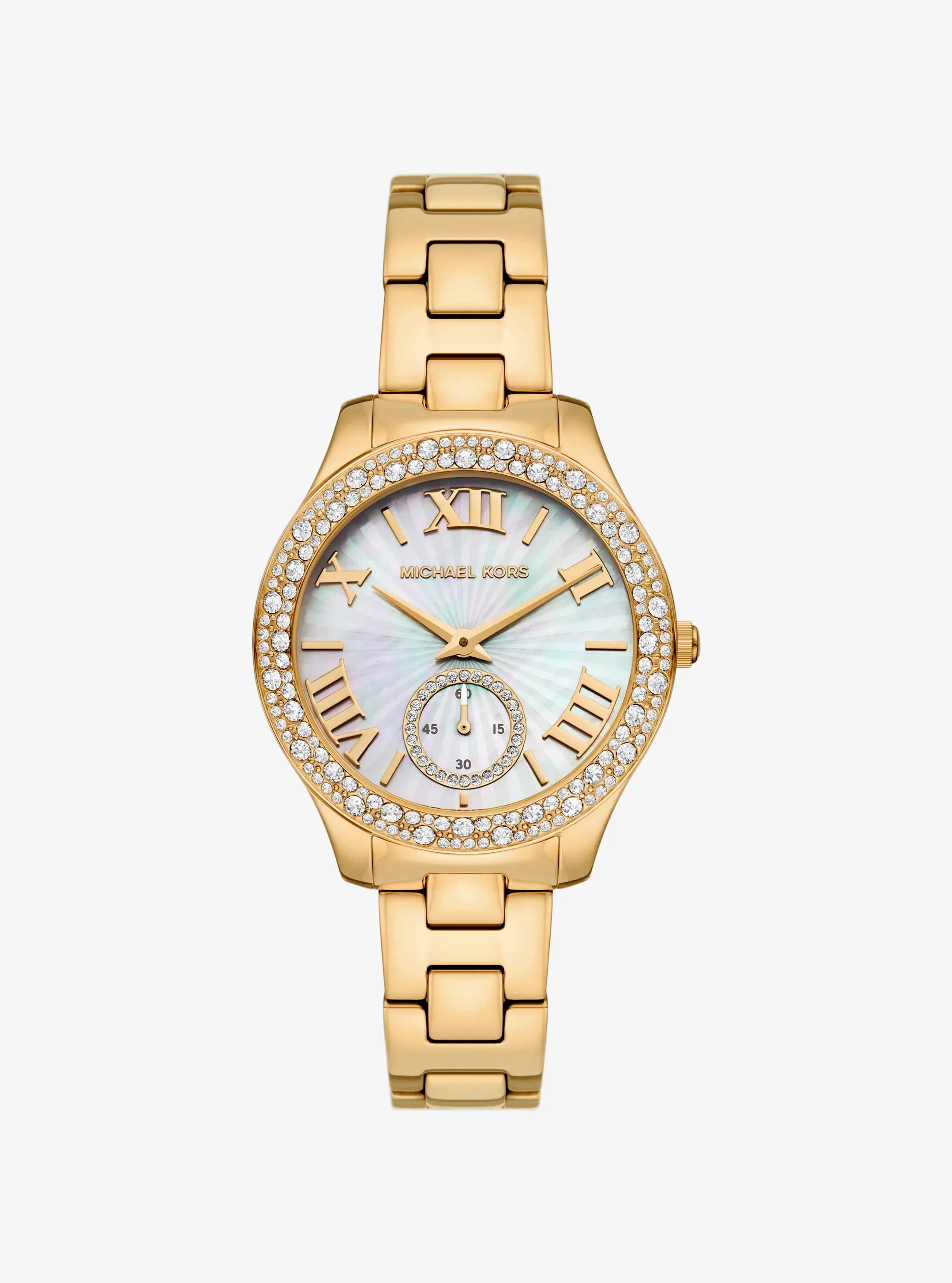 Часы Michael Kors Liliane Pavé Gold-Tone Watch, цвет: Золотой