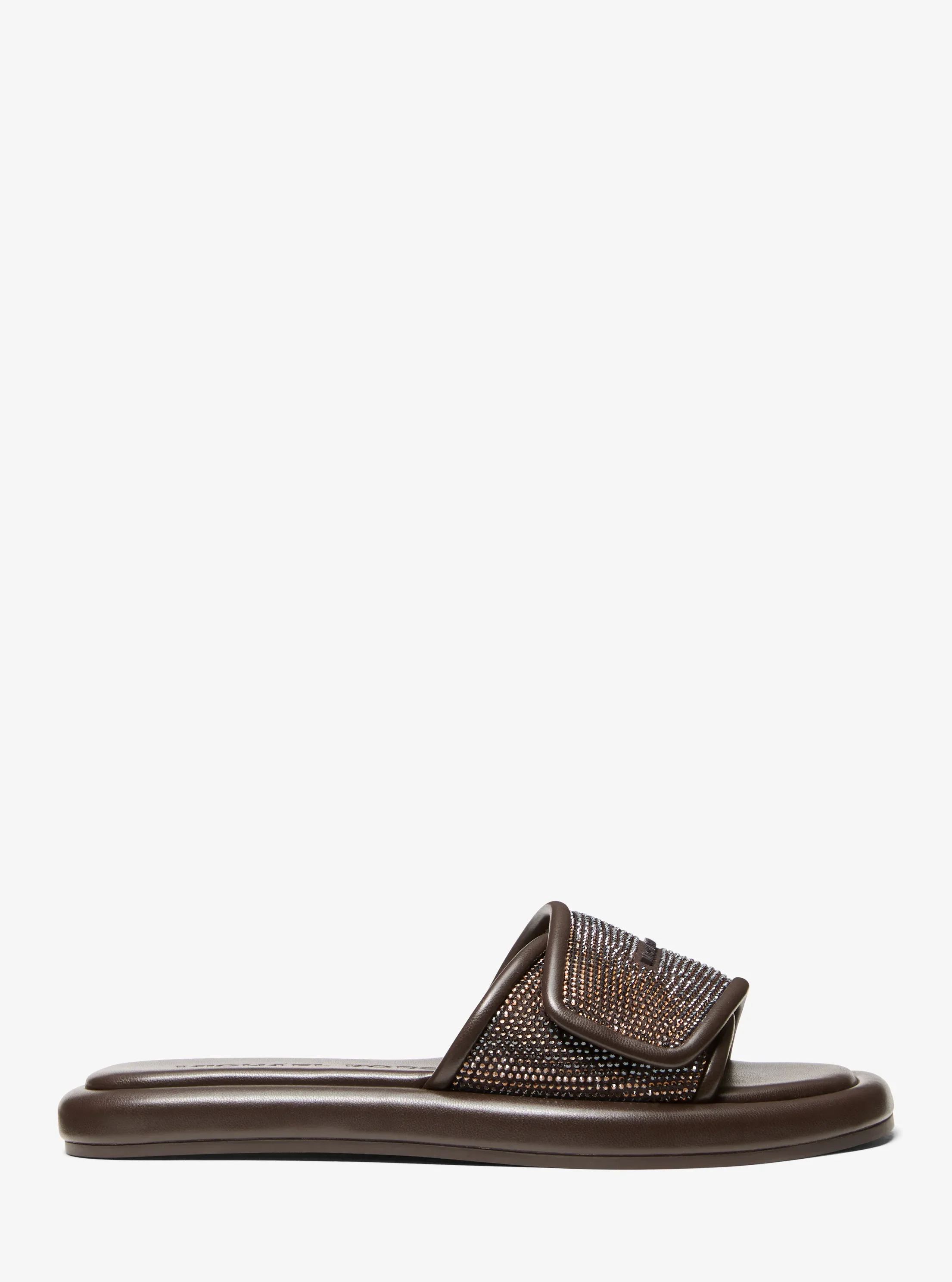 Женские сандалии Michael Kors Suki Embellished Slide Sandal, цвет: Шоколадный — фото 2