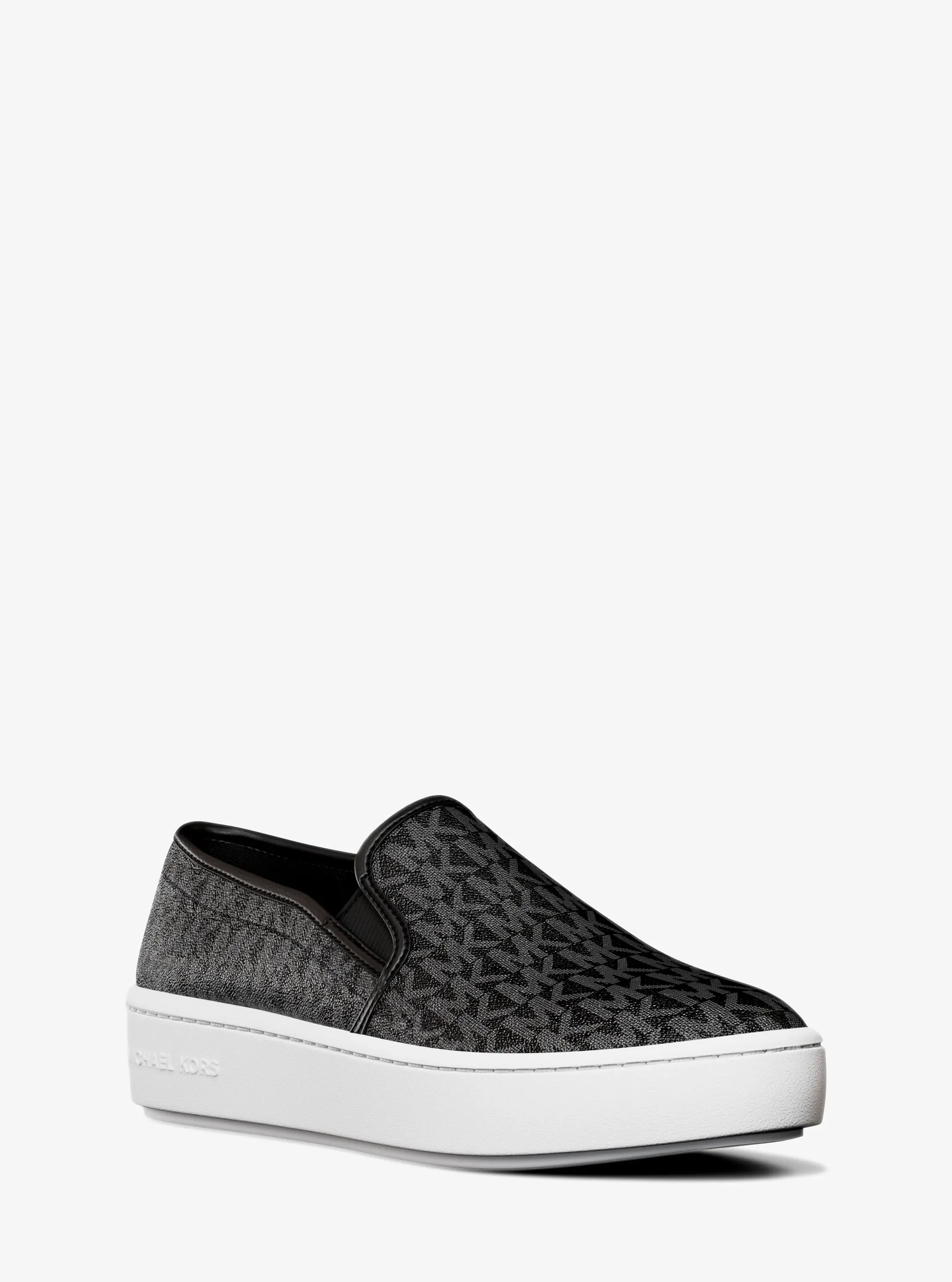 Кроссовки Michael Kors Teddi Signature Logo Slip-On, цвет: Чёрный