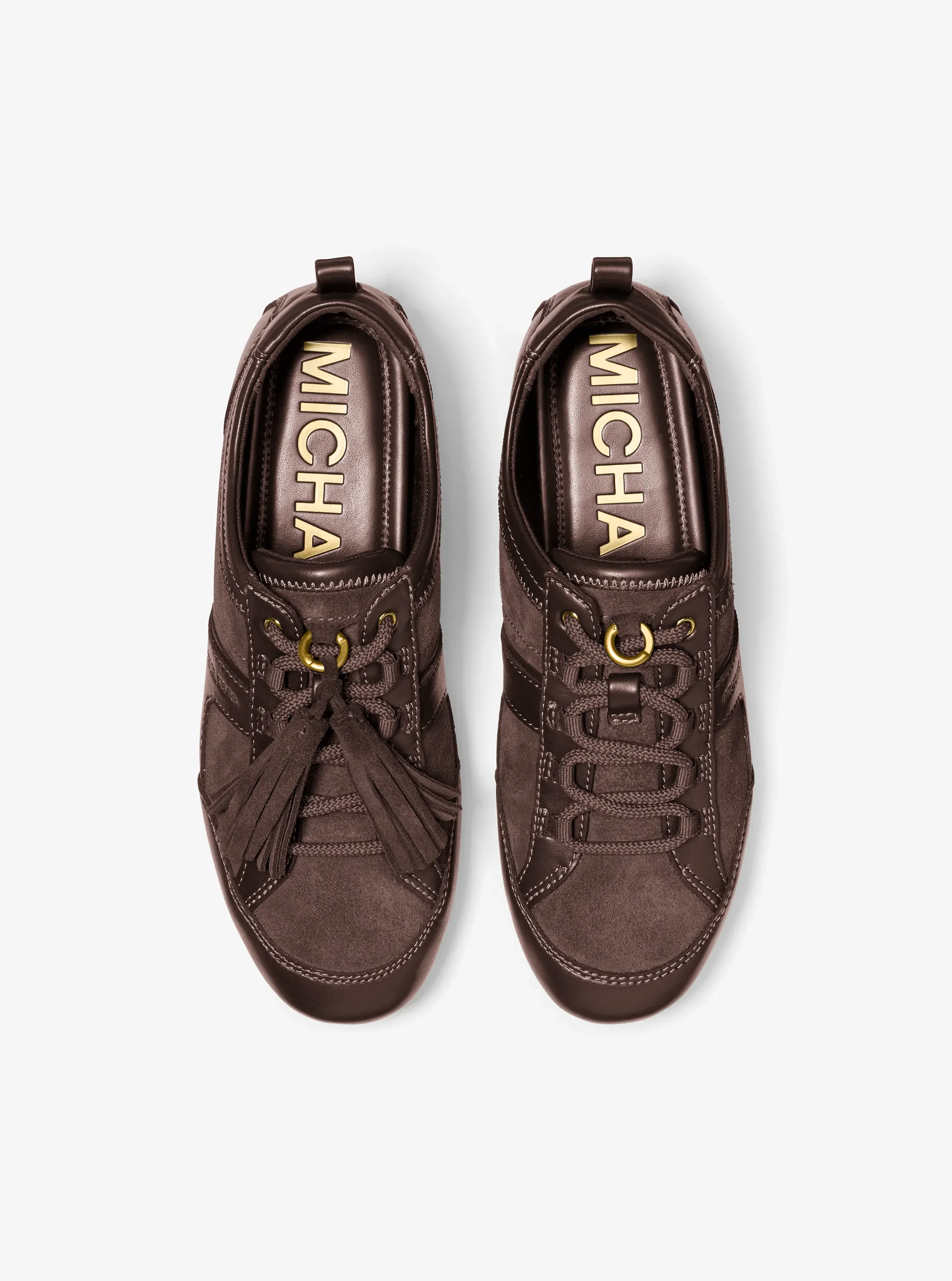 Женские кроссовки Michael Kors Keely Tassel Suede Trainer, цвет: Шоколадный — фото 4