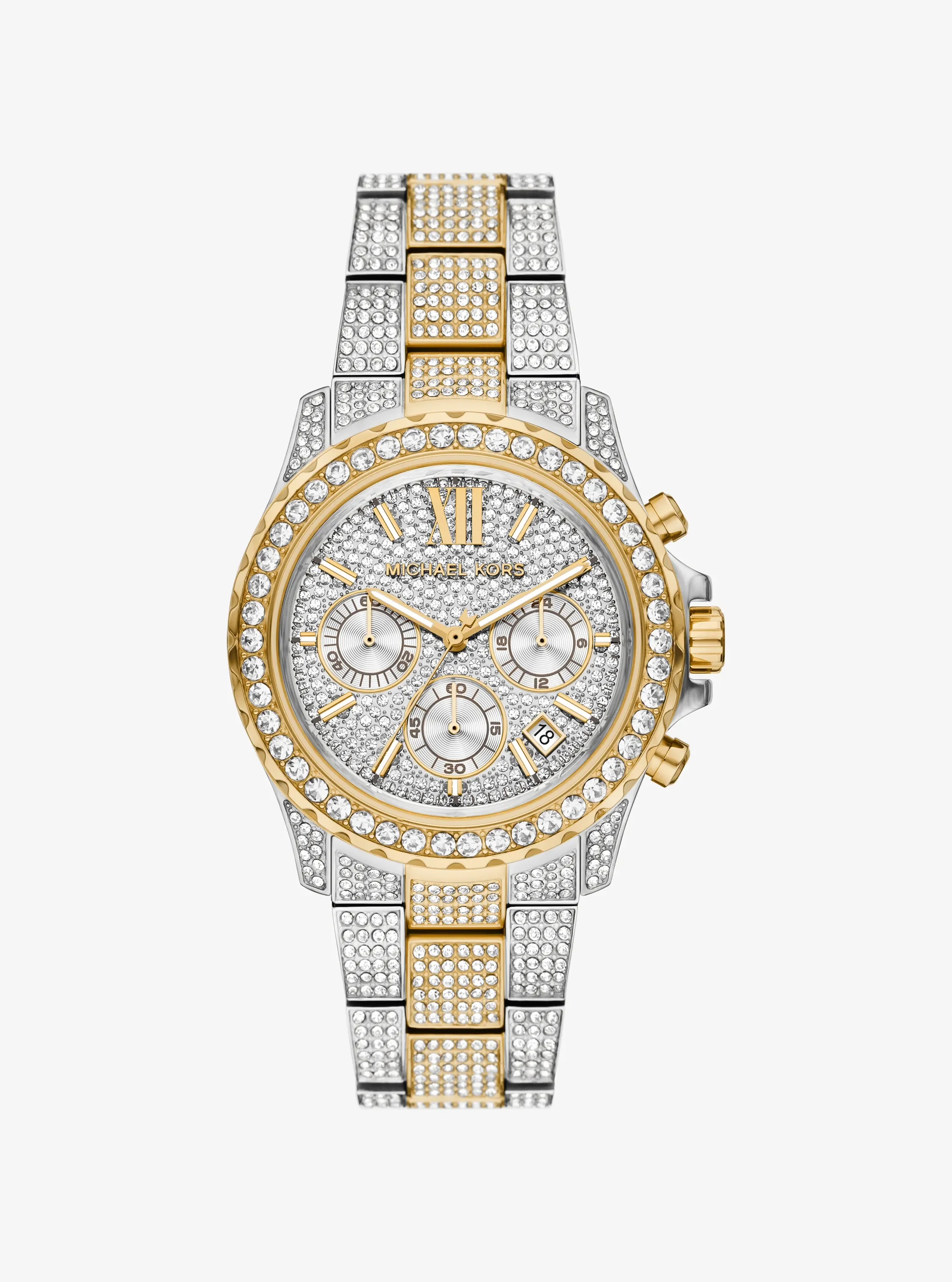 Часы Michael Kors Oversized Everest Pavé Two-Tone Watch, цвет: Двухцветный