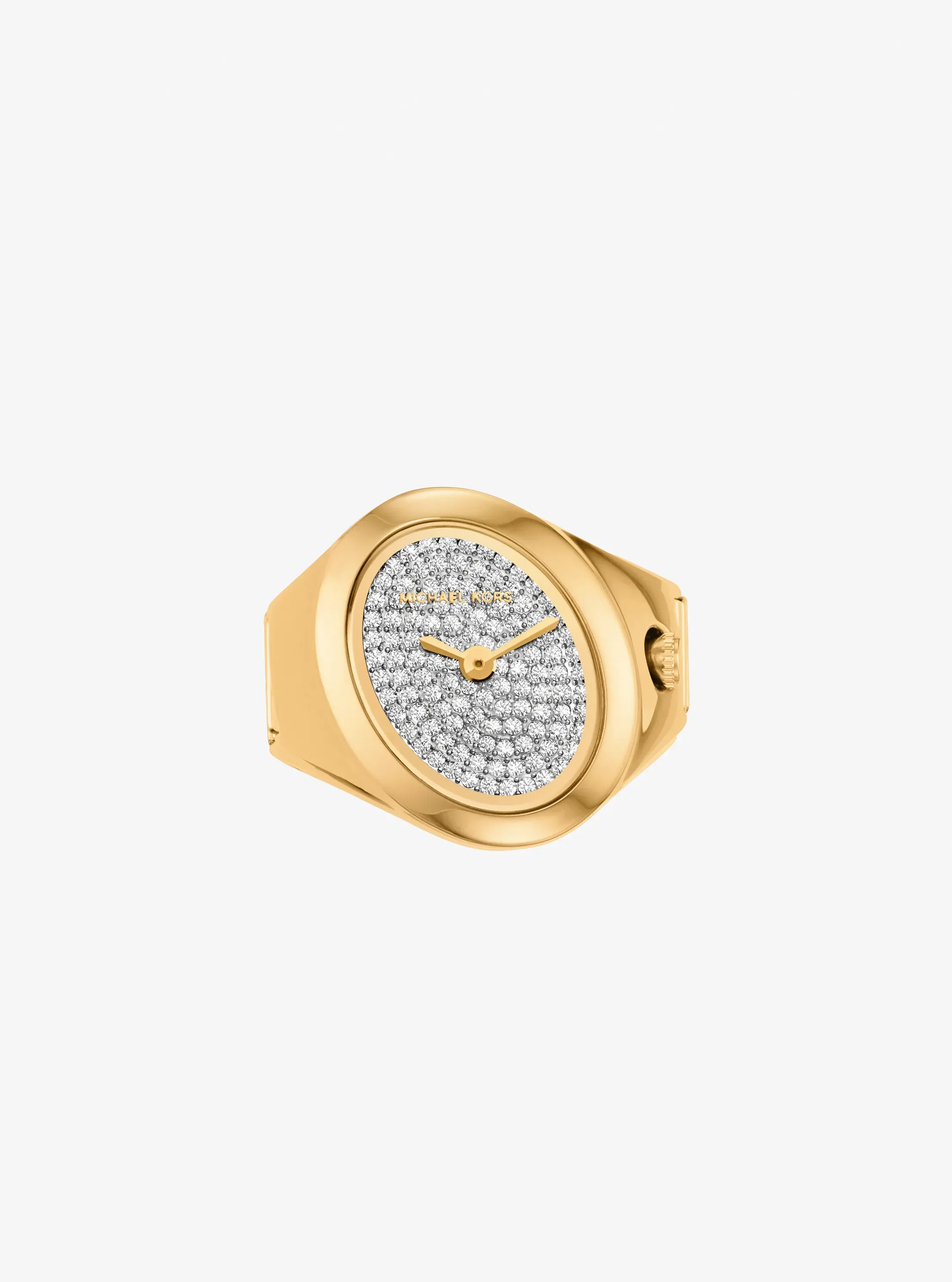 Женские часы Michael Kors Maude Pavé Gold-Tone Ring Watch, цвет: Золотой — фото 2