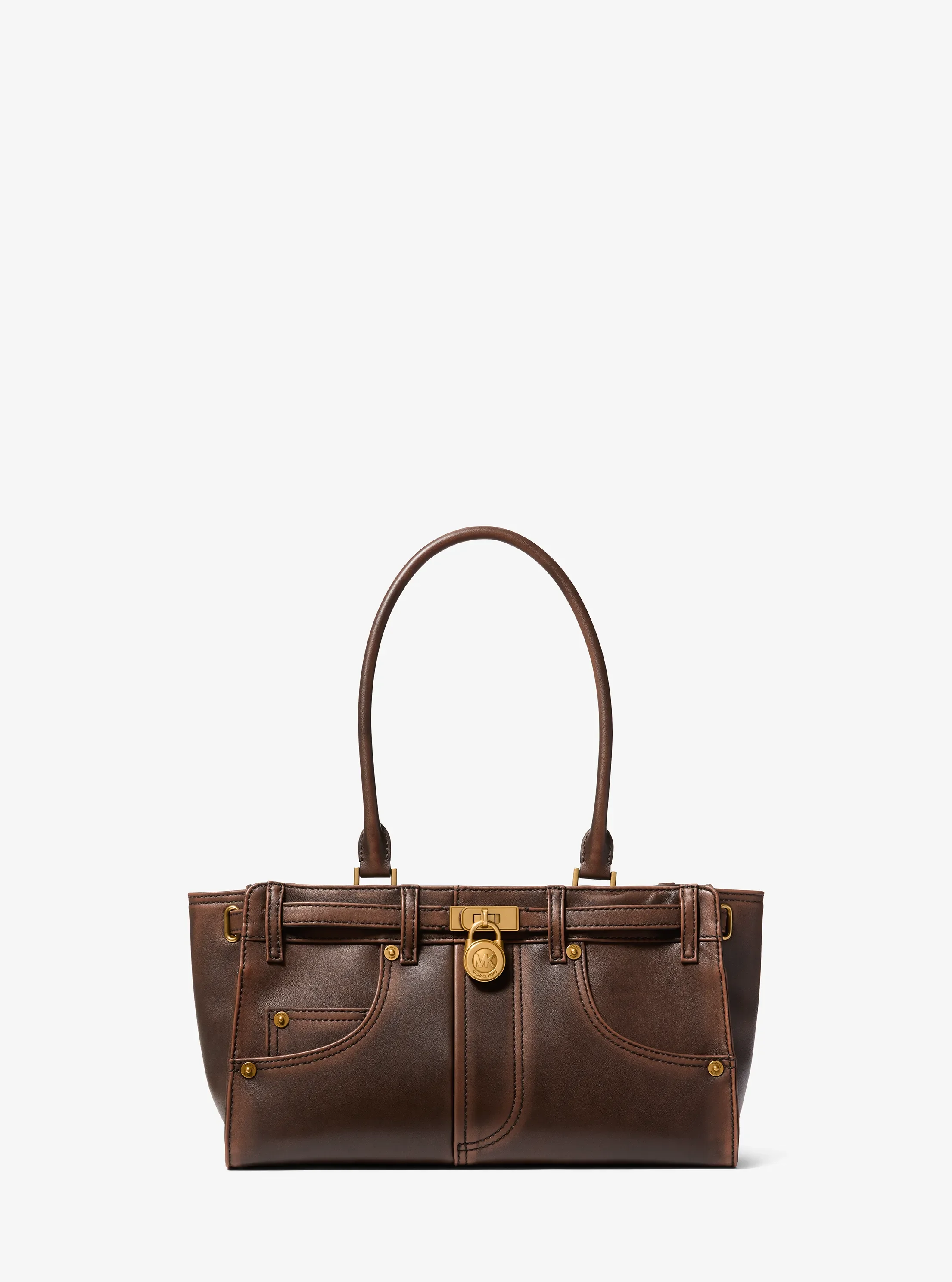 Женские сумки Michael Kors Hamilton Moderne Small Burnished Leather Satchel