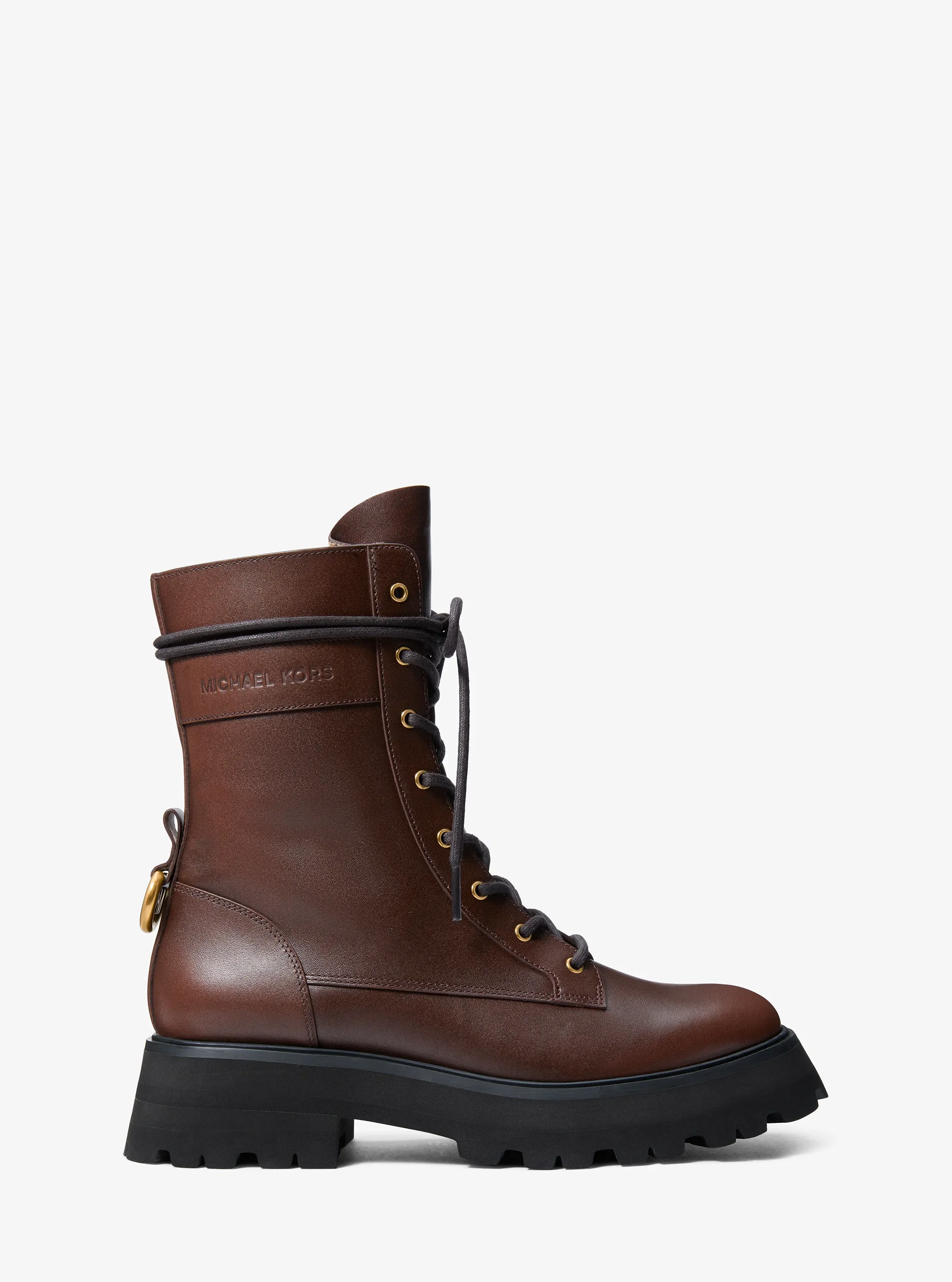 Женские ботинки Michael Kors Caleb Burnished Leather Combat Boot — фото 2