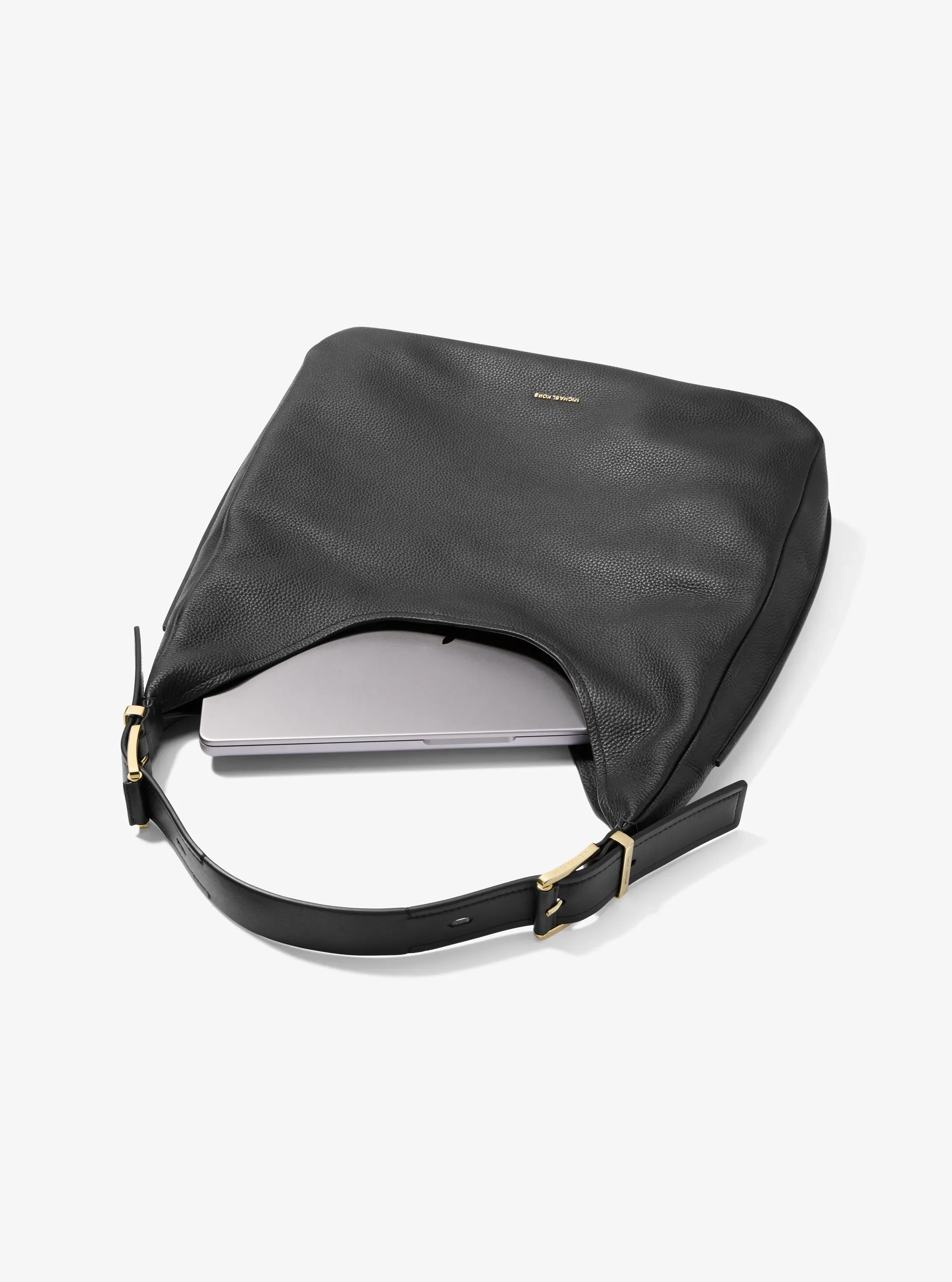 Женская сумка Michael Kors Nolita Large Pebbled Leather Hobo Shoulder, цвет: Чёрный — фото 4