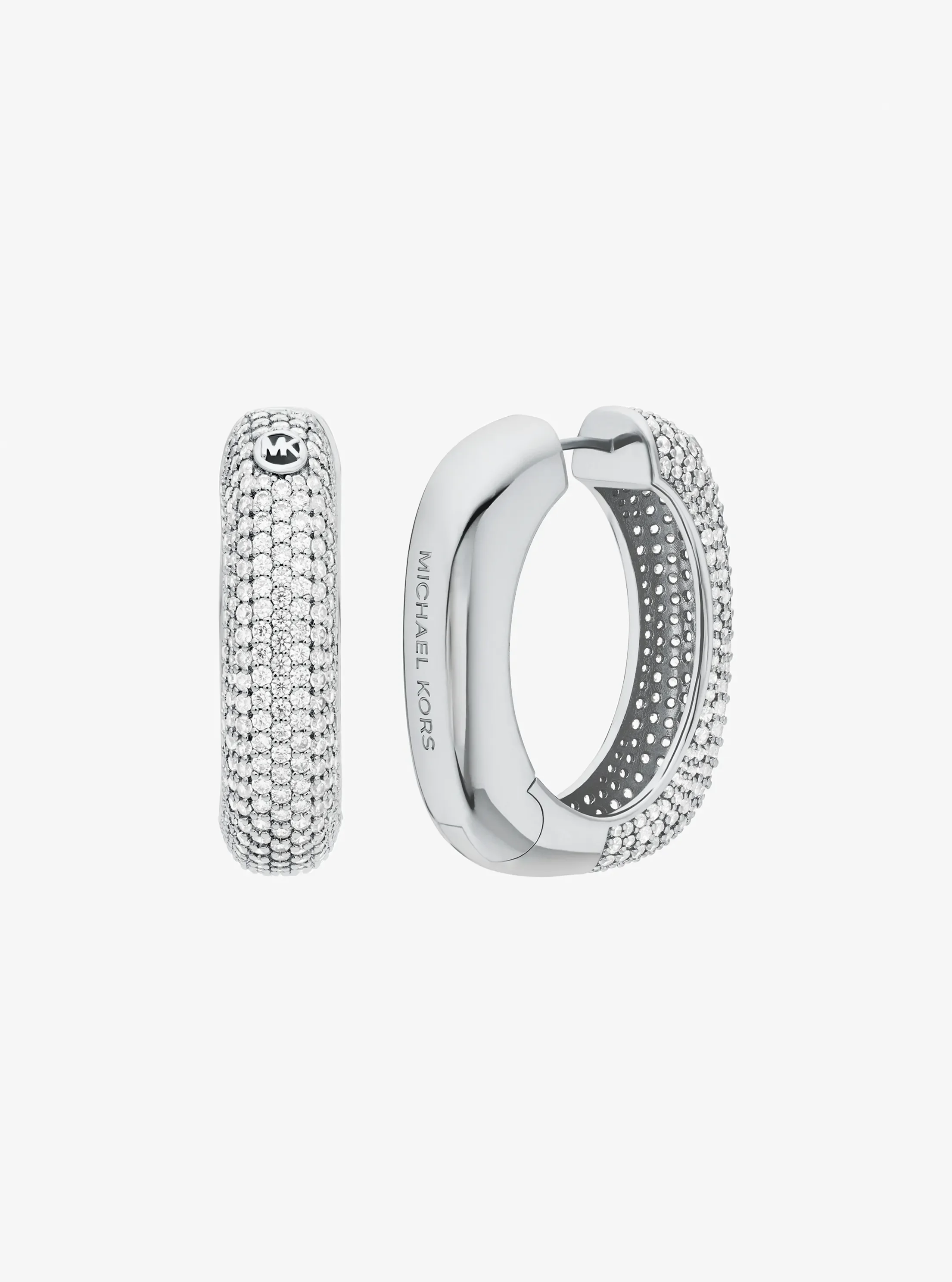 Женские серьги Michael Kors Pavé Square, цвет: Серебряный — фото 2