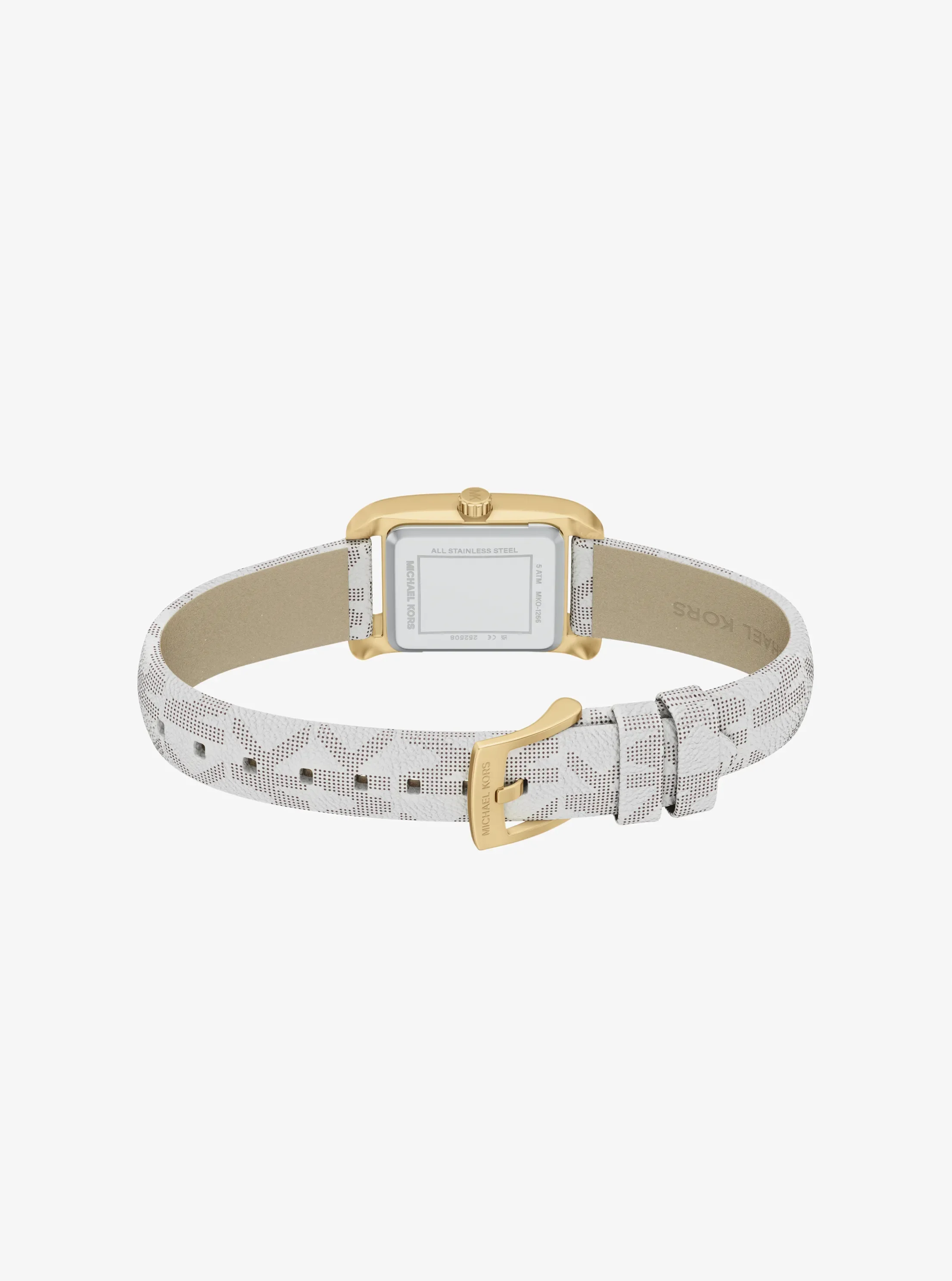 Часы Michael Kors Mini Monroe Gold-Tone and Logo Strap Watch, цвет: Золотой — фото 4