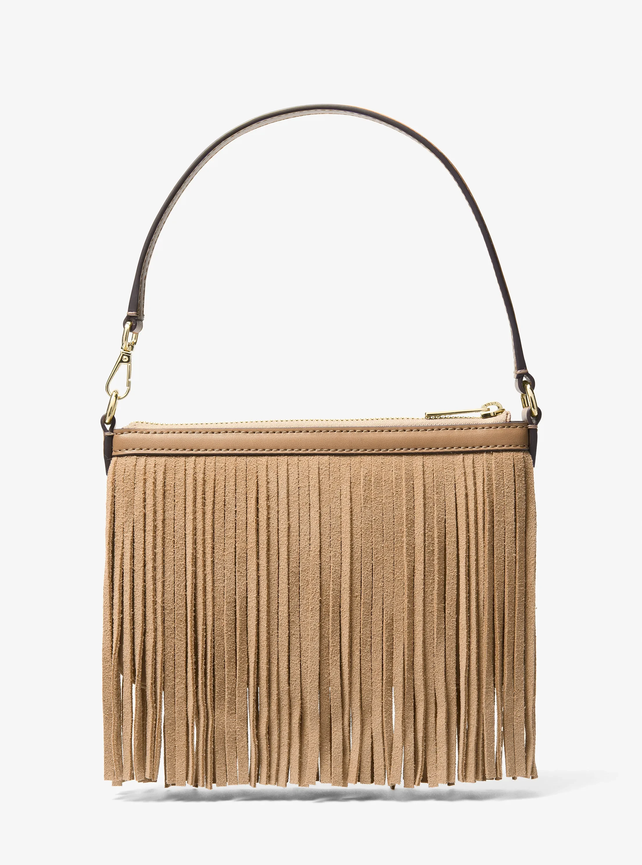 Сумка Michael Kors Studded Fringed Microsuede Wristlet, цвет: Верблюжий — фото 4