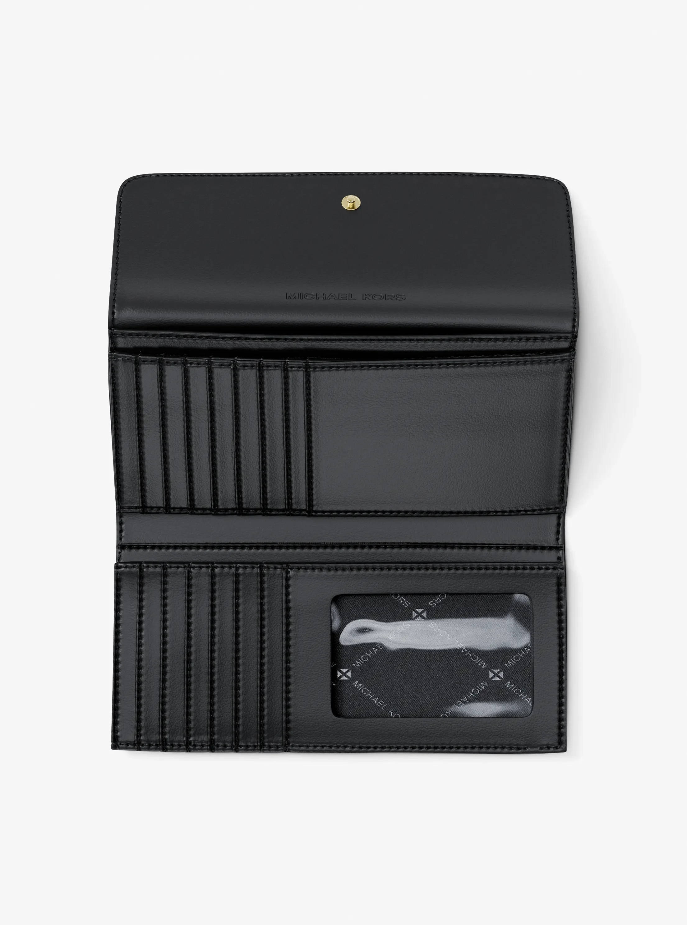 Кошелёк Michael Kors Jet Set Large Logo Tri-Fold Wallet, цвет: Чёрный — фото 2