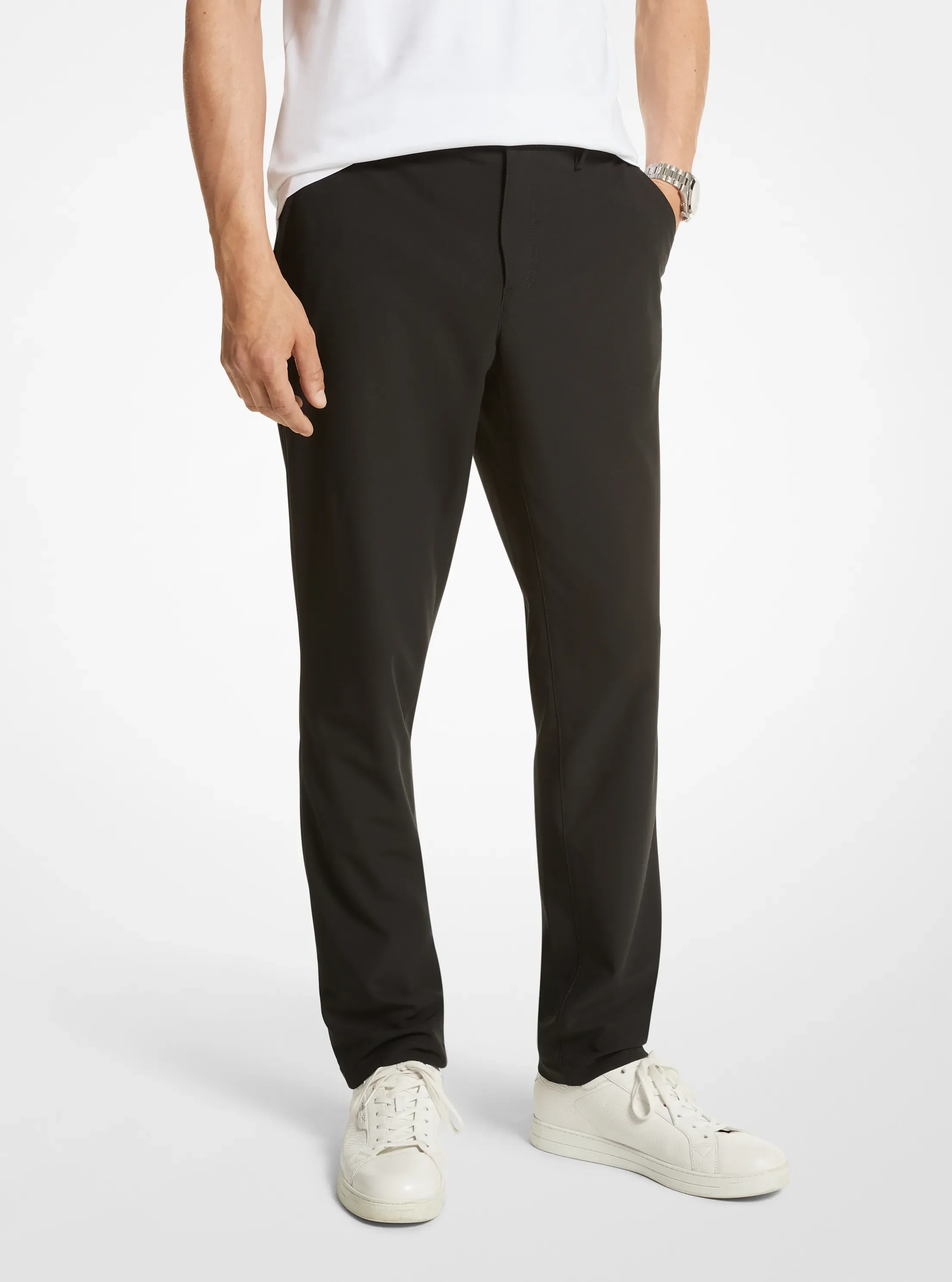 Брюки Michael Kors Slim-Fit Chino, цвет: Чёрный