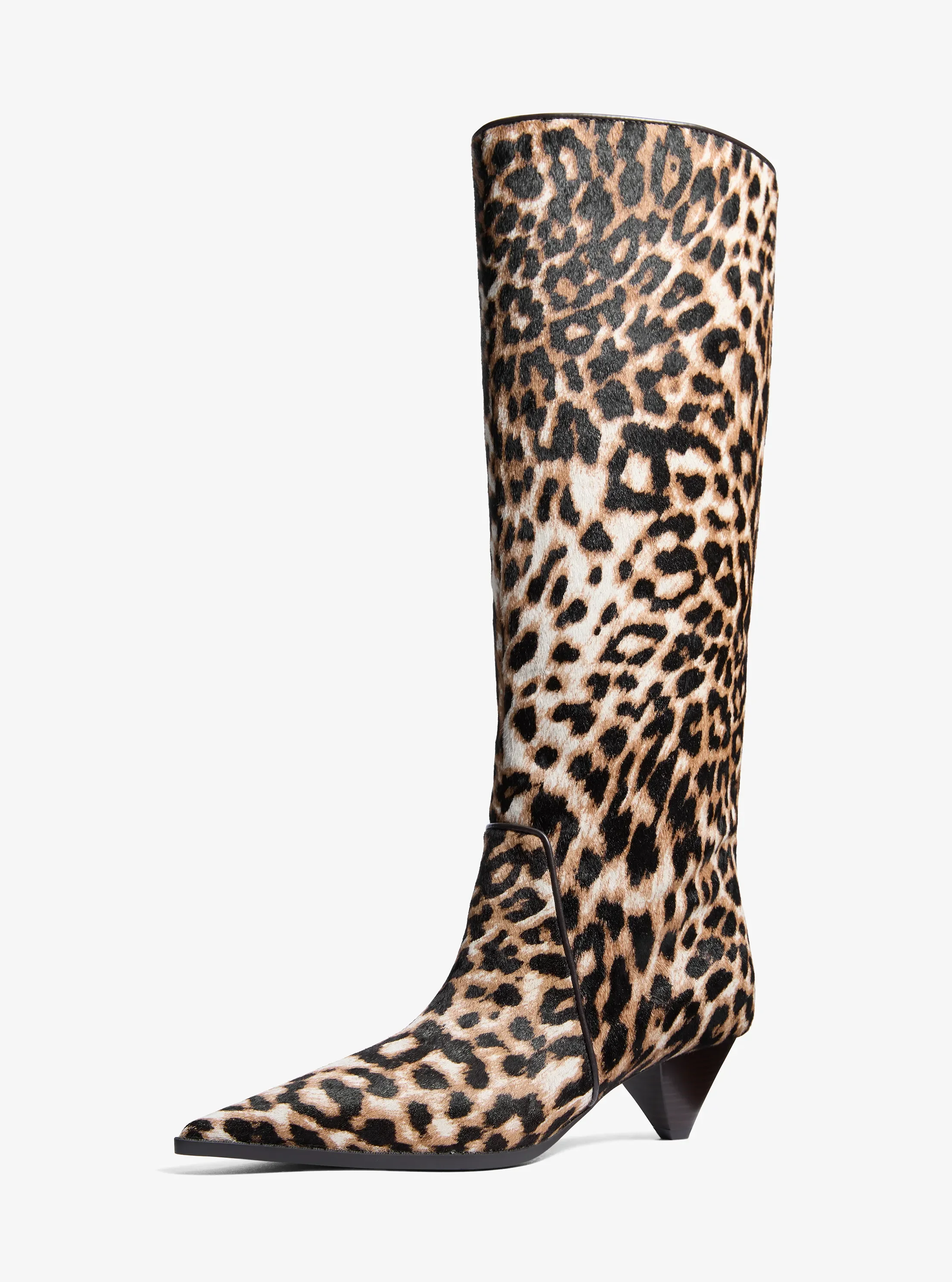 Женские ботинки Michael Kors Jayla Leopard Print Calf Hair Knee-High Boot — фото 4