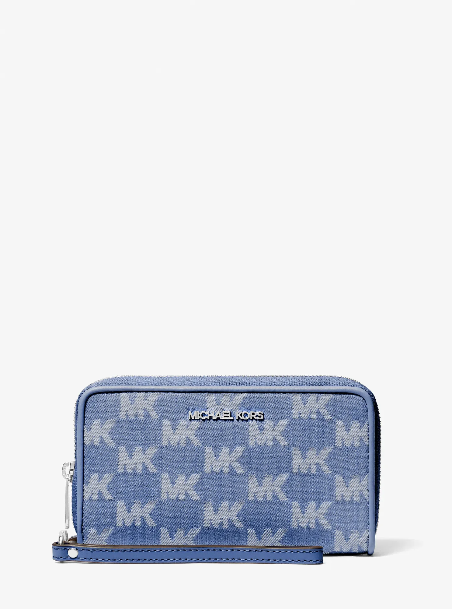 Сумка Michael Kors Jet Set Travel Large Logo Jacquard Denim Smartphone Wristlet, цвет: Джинсовый
