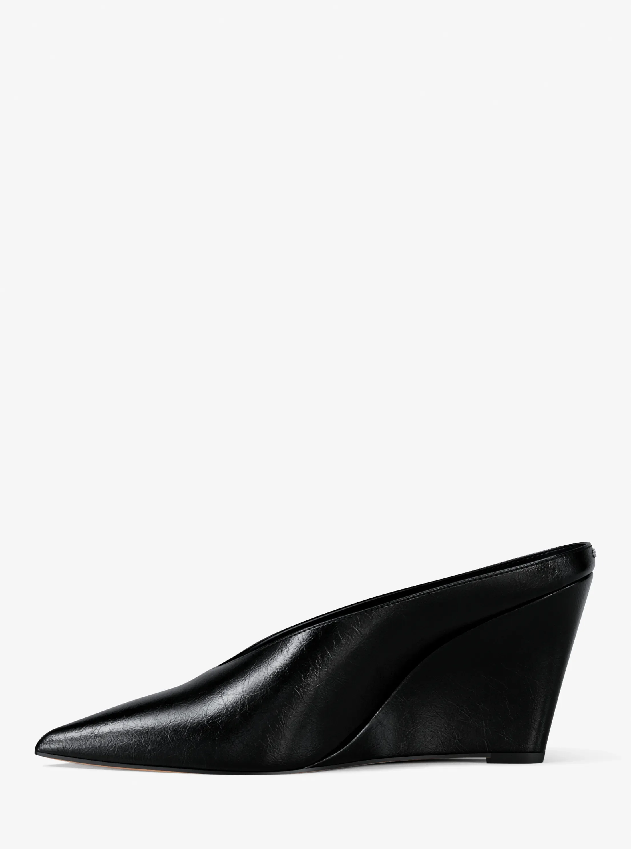 Женские сабо Michael Kors Xandra Leather Wedge Mule, цвет: Чёрный — фото 3