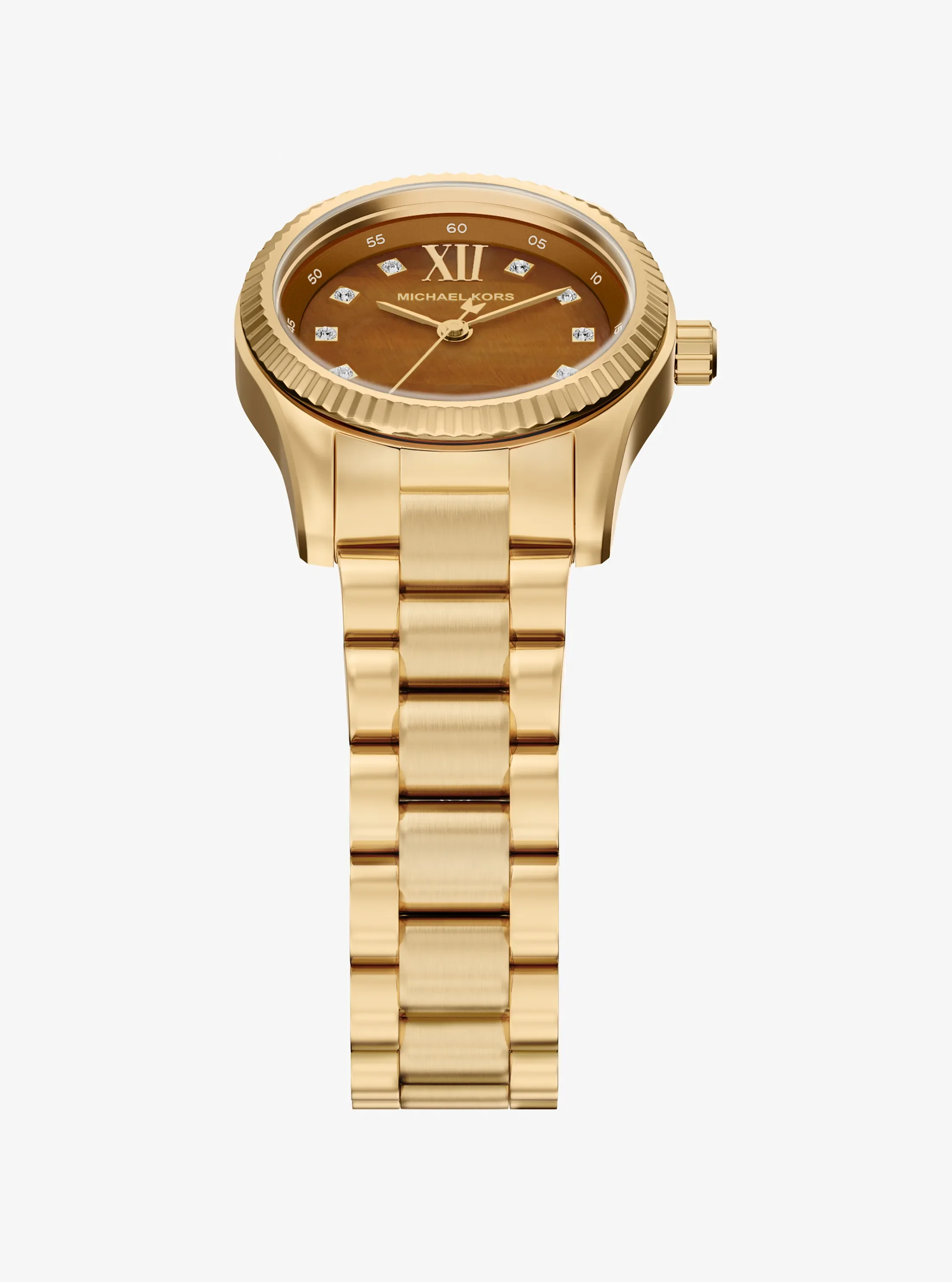 Женские часы Michael Kors Petite Lexington Pavé Gold-Tone Watch, цвет: Золотой — фото 5