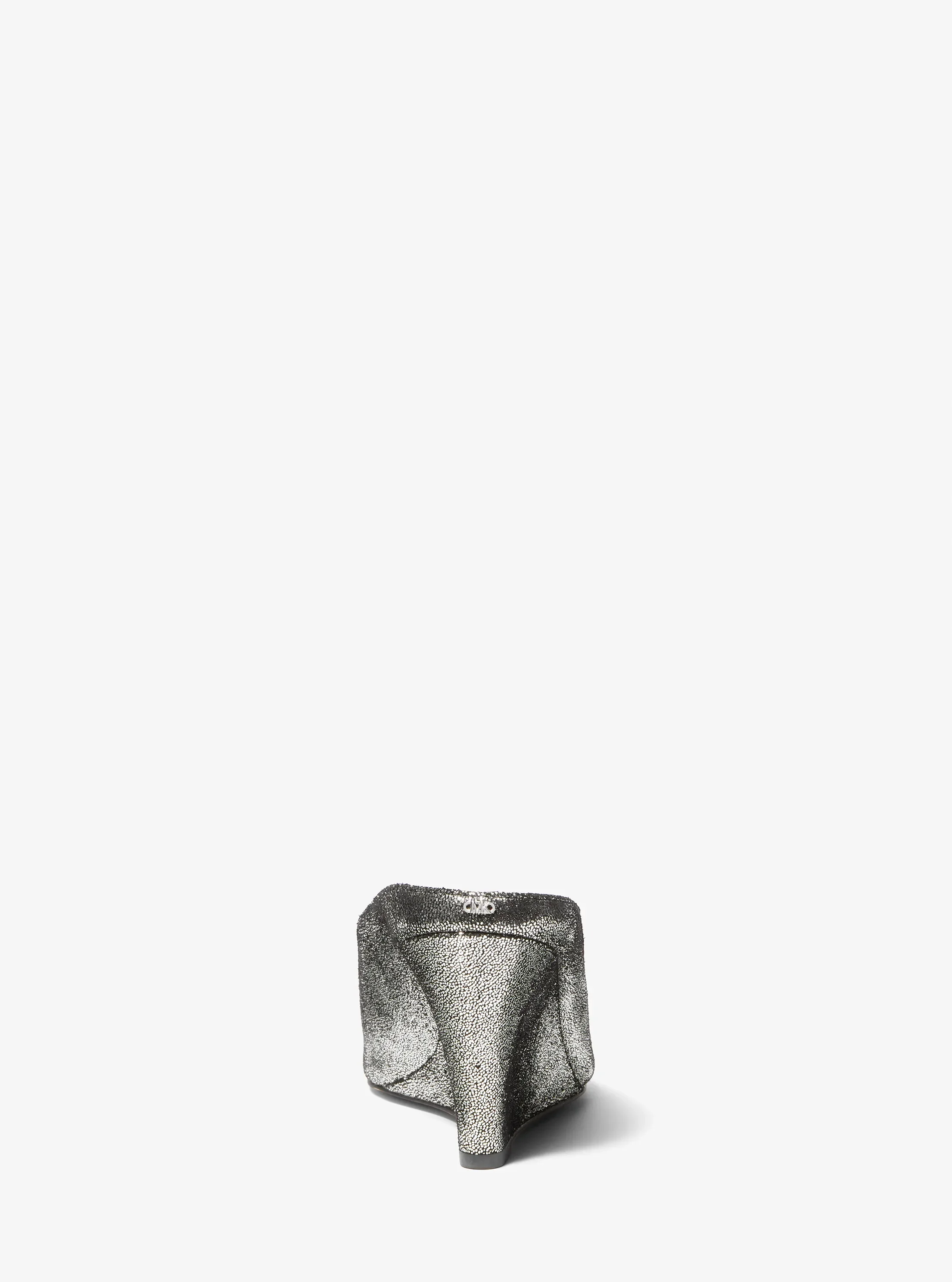 Женские сабо Michael Kors Xandra Metallic Leather Wedge Mule, цвет: Серебряный — фото 3