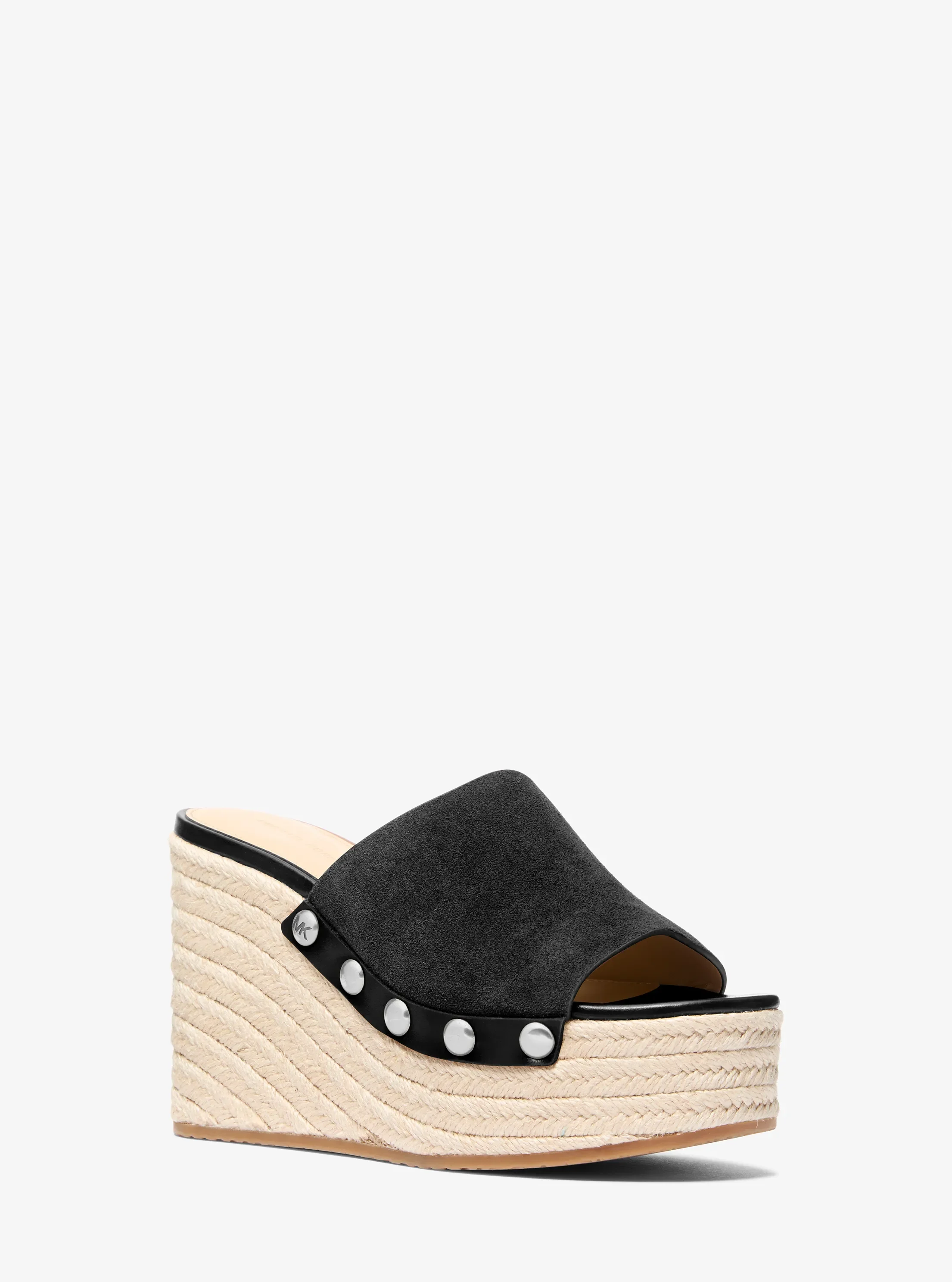 Женские сандалии Michael Kors Mayes Suede Wedge Sandal, цвет: Чёрный