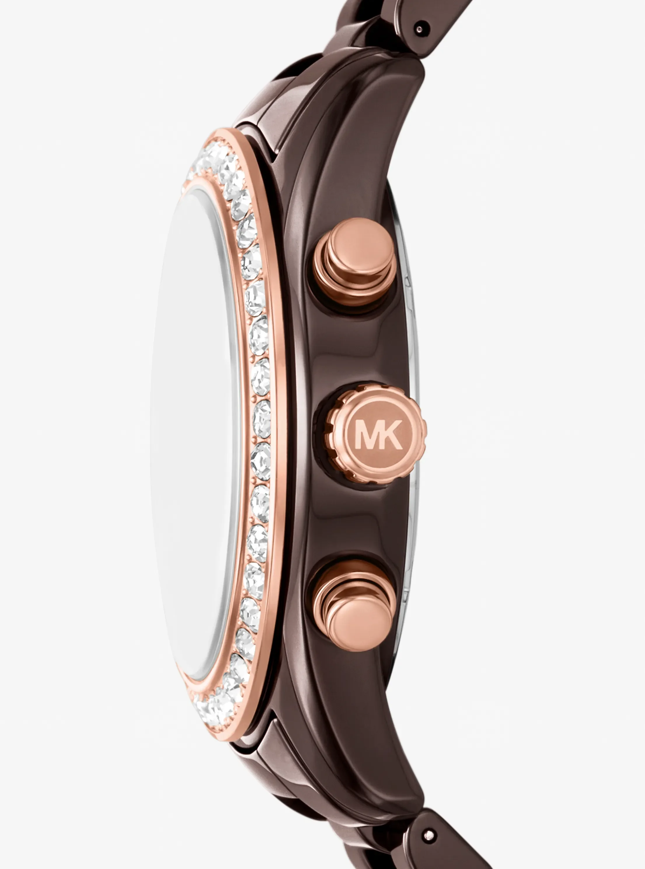 Женские часы Michael Kors Lexington Pavé Brown-Tone Ceramic Watch — фото 2