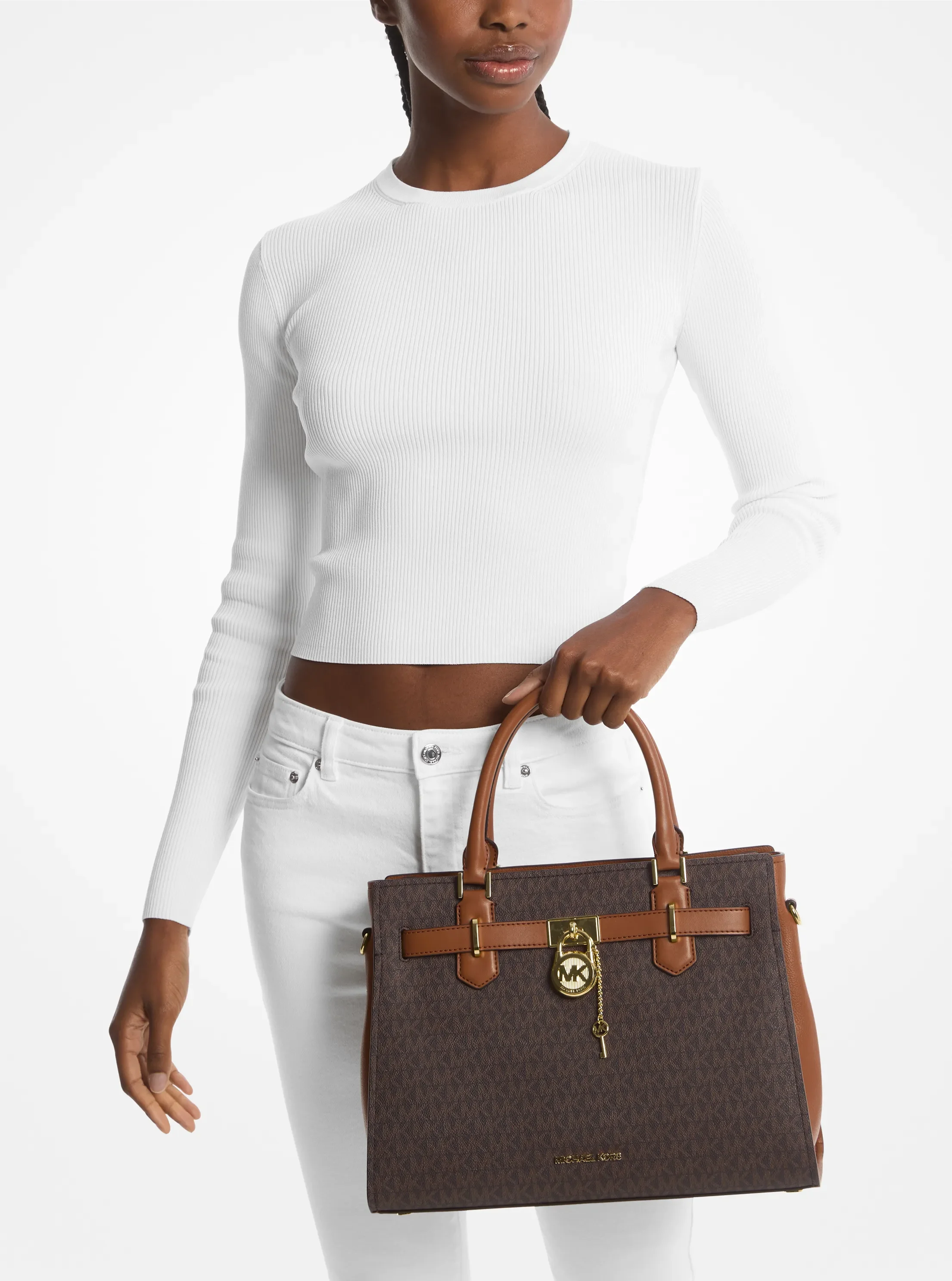 Michael Kors Landon Medium Logo Satchel — фото 3