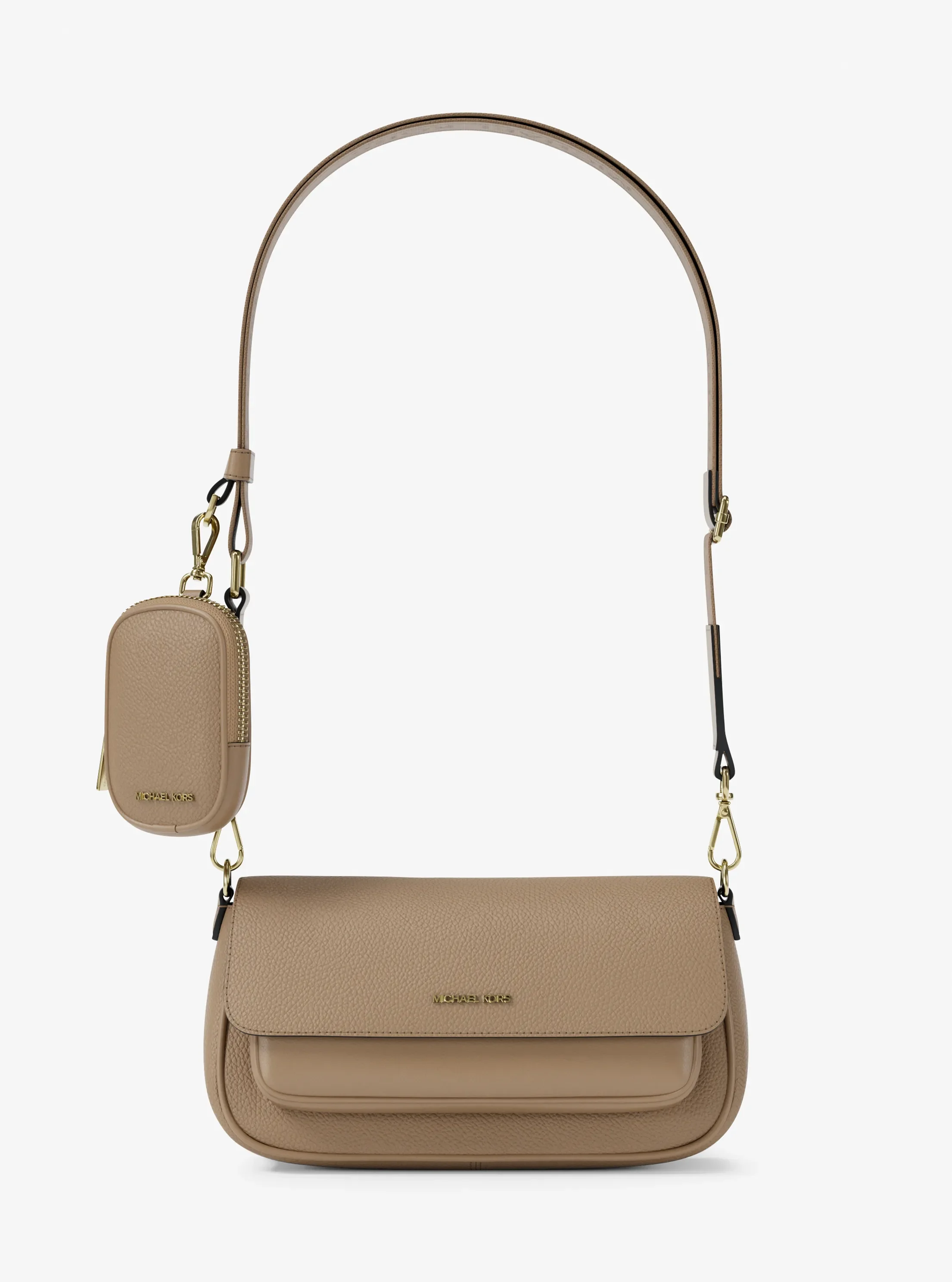 Michael Kors Jet Set Travel Small Pebbled Leather Crossbody Bag With Pouch