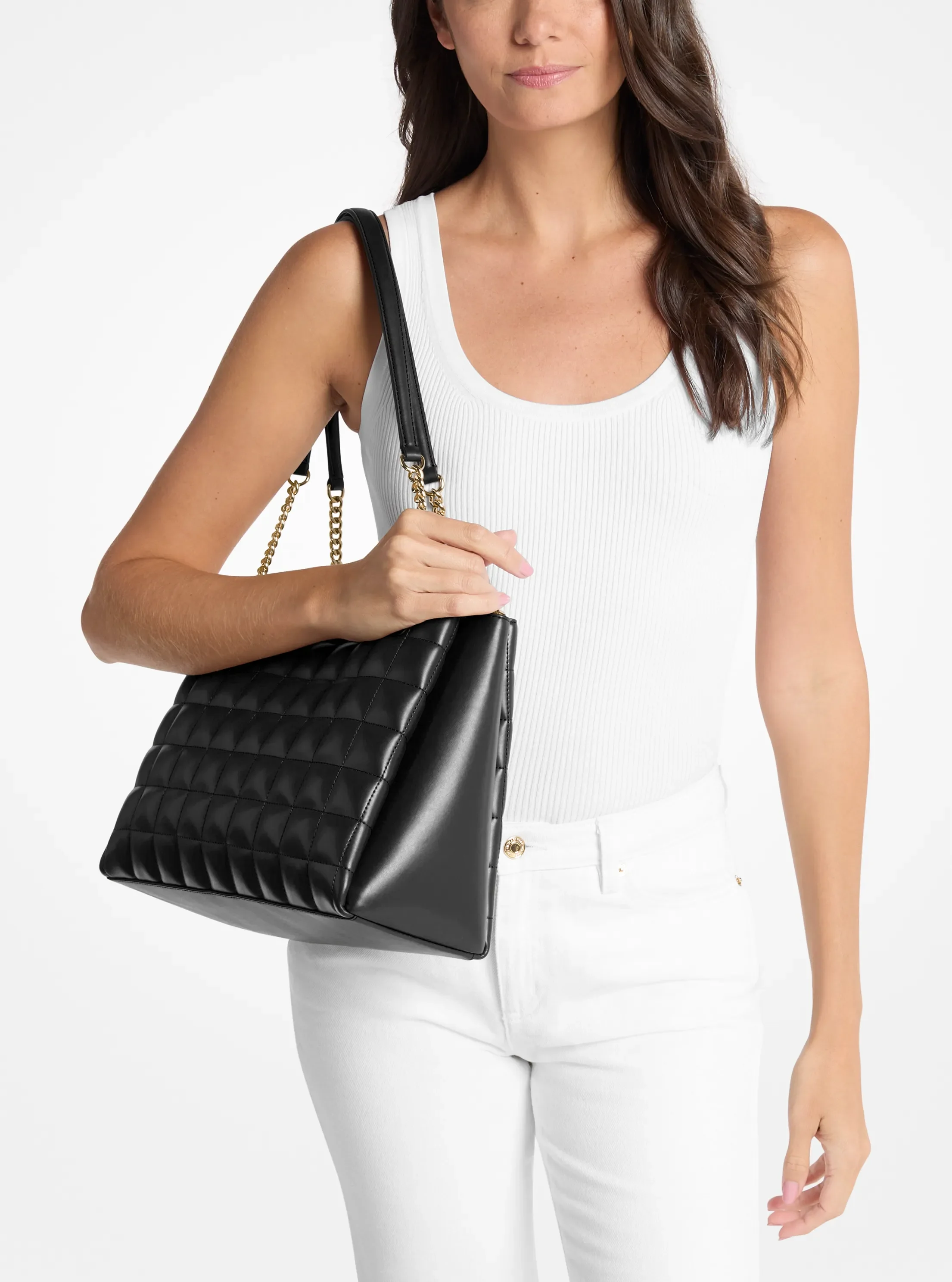 Женская сумка Michael Kors Soho Medium Quilted, цвет: Чёрный — фото 3
