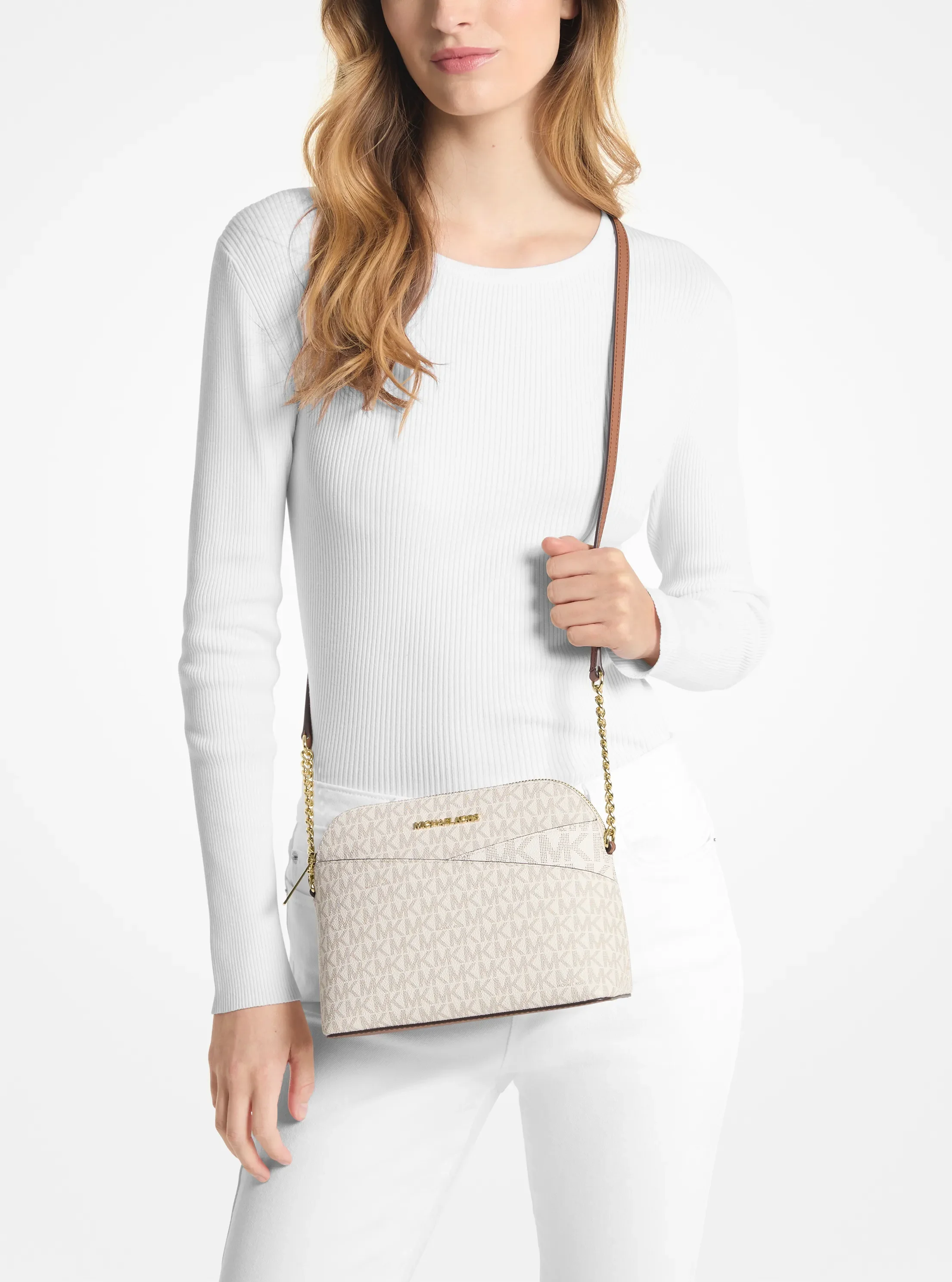 Сумки Michael Kors Jet Set Travel Medium Logo Dome Crossbody — фото 3
