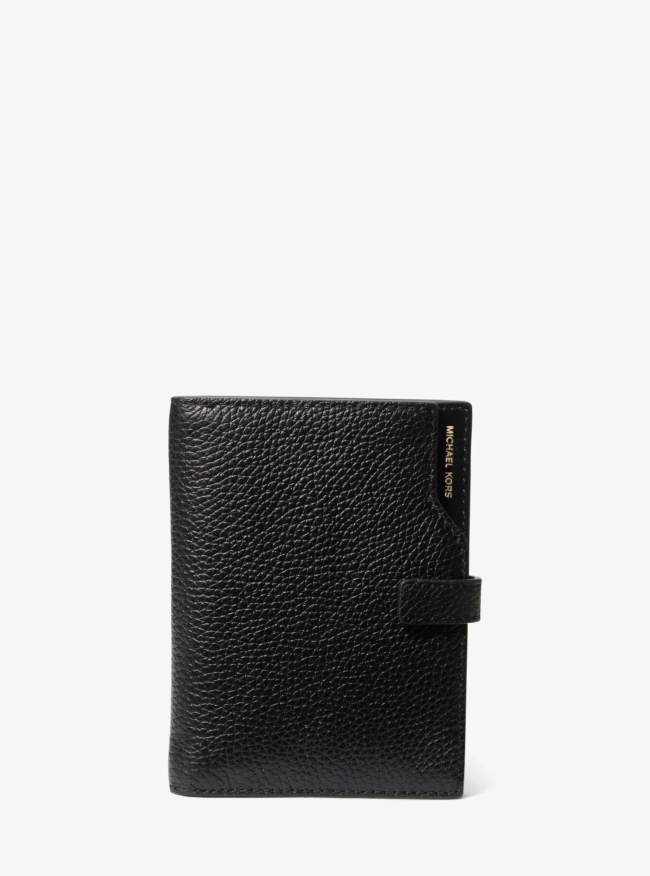 Женский кошелёк Michael Kors Jet Set Pebbled Leather Passport Wallet, цвет: Чёрный