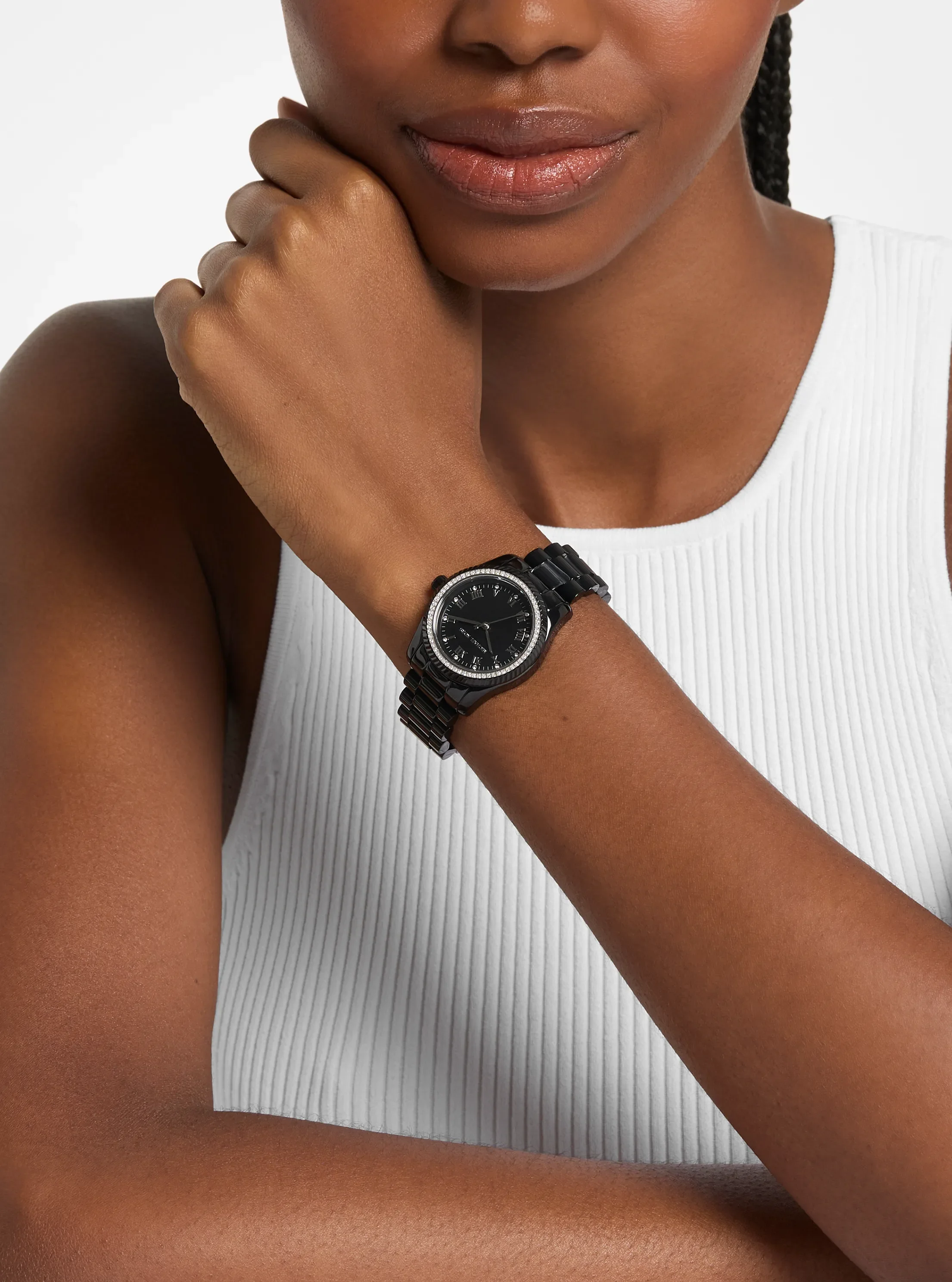 Женские часы Michael Kors Mini Lexington Black-Tone Watch, цвет: Чёрный — фото 4