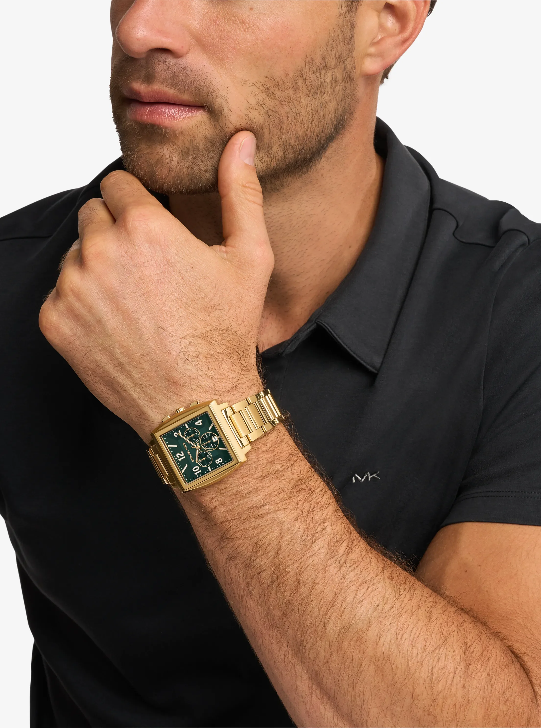 Мужские часы Michael Kors Oversized Rhys Gold-Tone Watch, цвет: Золотой — фото 5
